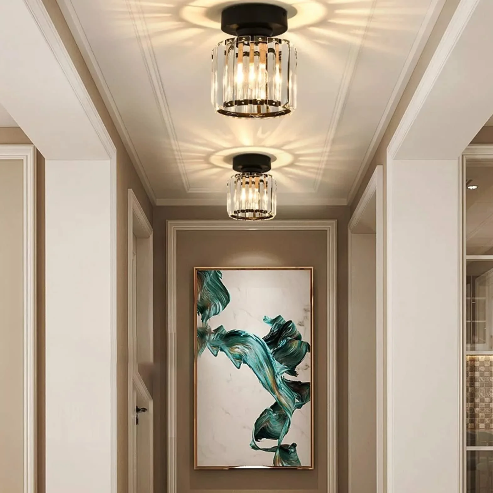 Klosz Lampy Sufitowej, E27 Fine Lighting Osłona Lampy Żyrandole Klosz do Baru Jadalnia Korytarz Salon (AUNMASah4w1mxric-11)