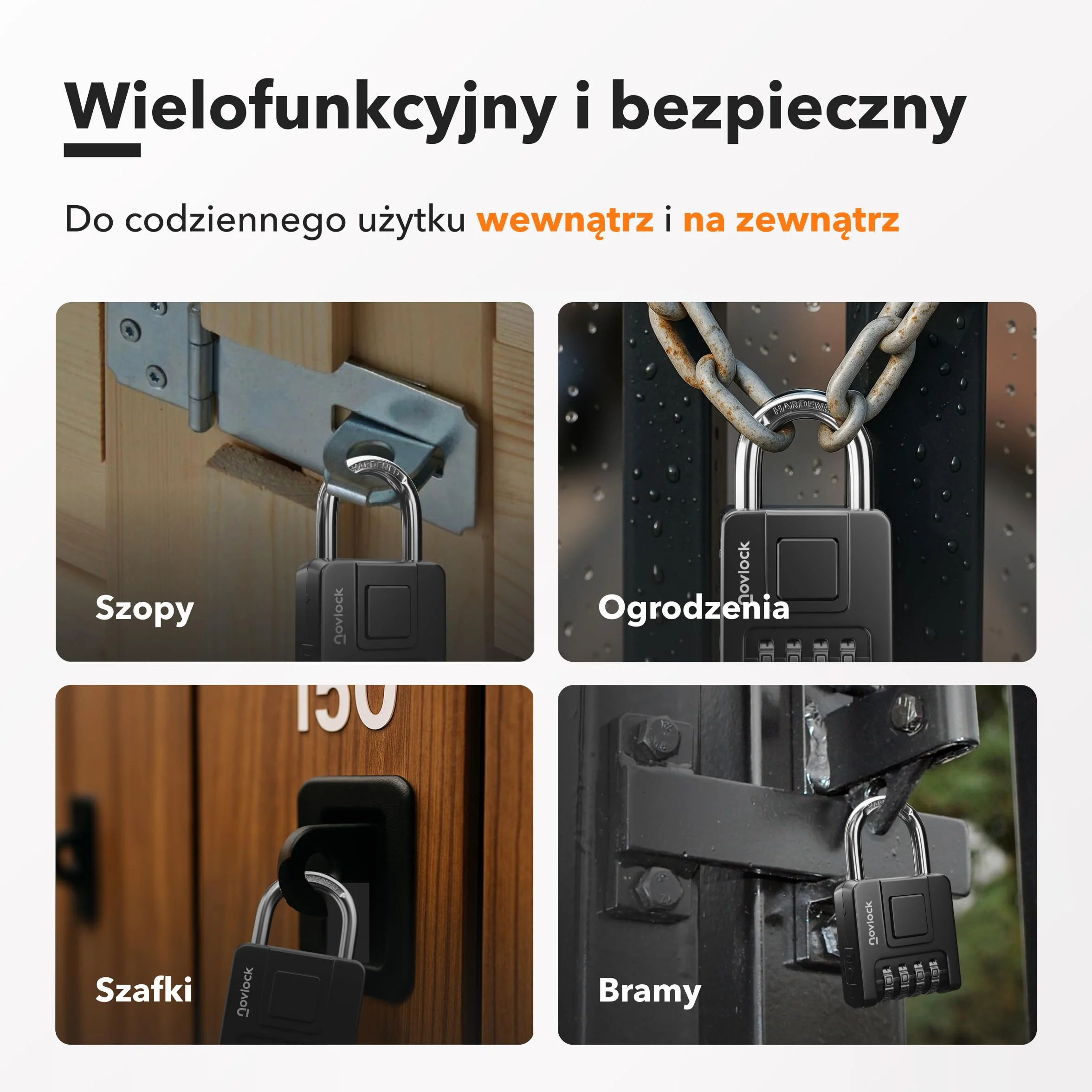 Kłódka szyfrowa – Wodoodporna, wytrzymała i przenośna – Pałąk 7 mm – Do bram, ogrodzeń, szafek, schowków i szaf narzędziowych – 1 sztuka, czarna