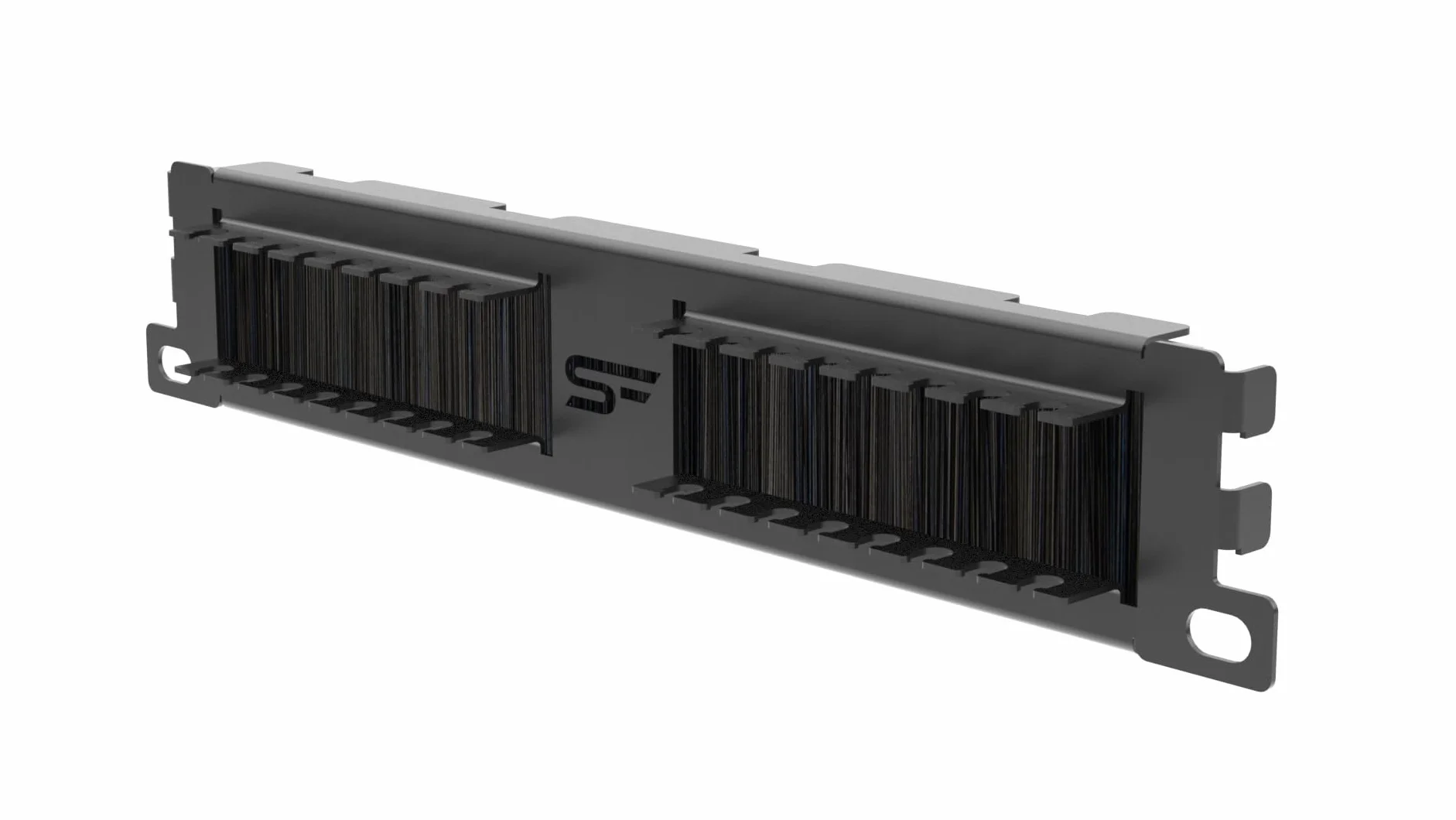 Przepust Szczotkowy Professional Rack 10 cali 1U, Metal, Czarny | Listwa do Prowadzenia Kabli z Organizerem Kabli Panel Szczotkowy Serwery Rack 10 cali