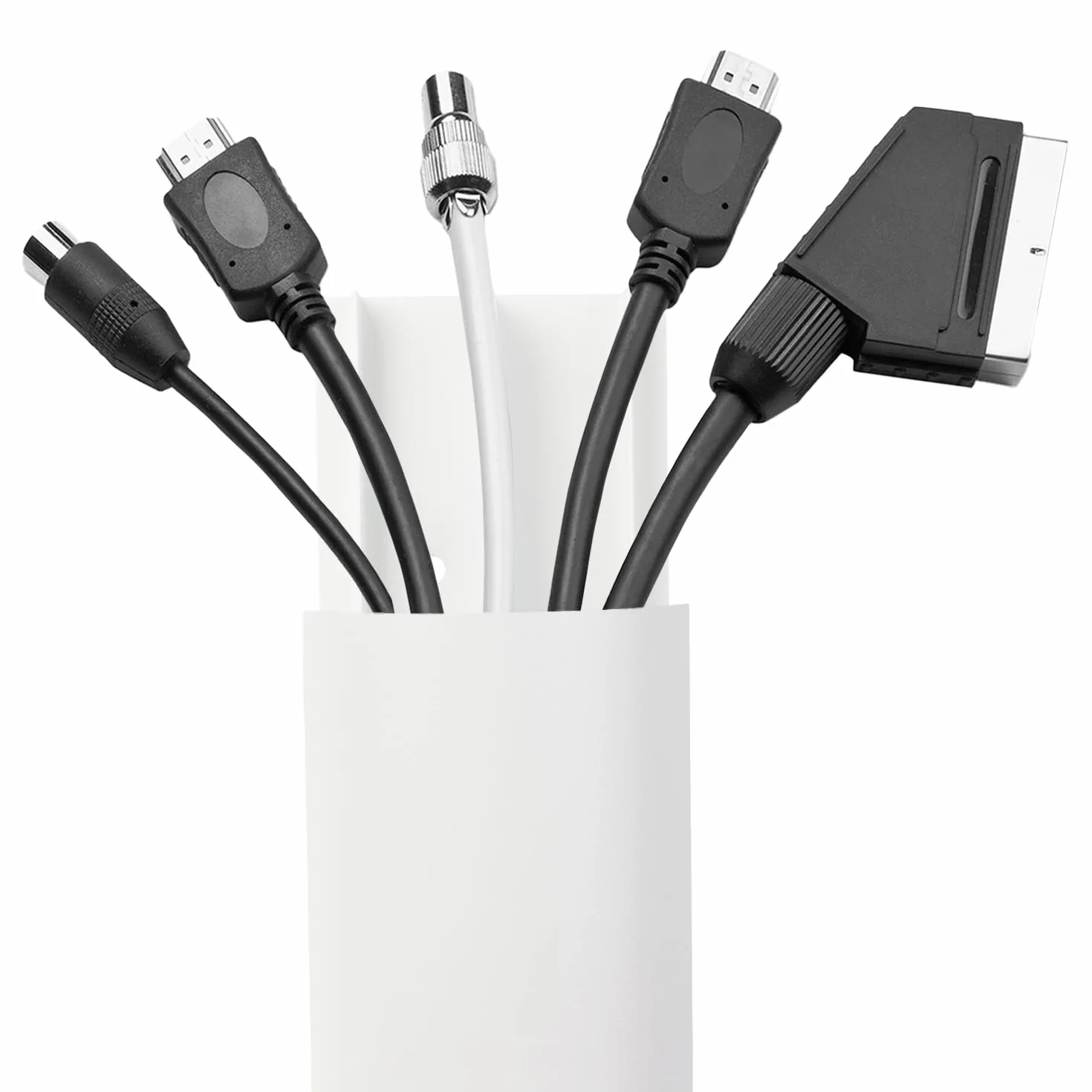 Kanał kablowy aluminiowy Maclean 750x62x20mm | Profil półkolisty do HDMI audio LAN | Zawiera akcesoria montażowe | Do montażu na ścianie i podłodze | System dwuczęściowy (Biały)