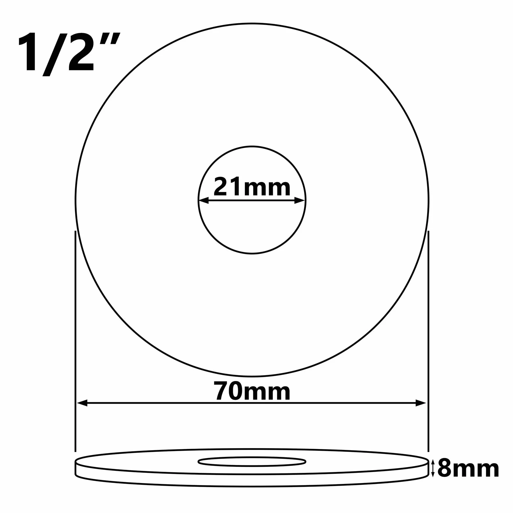 21mm 1/2" cala BSP stal wykończona czarna zawór pokrywy zaworu 8mm wysoka