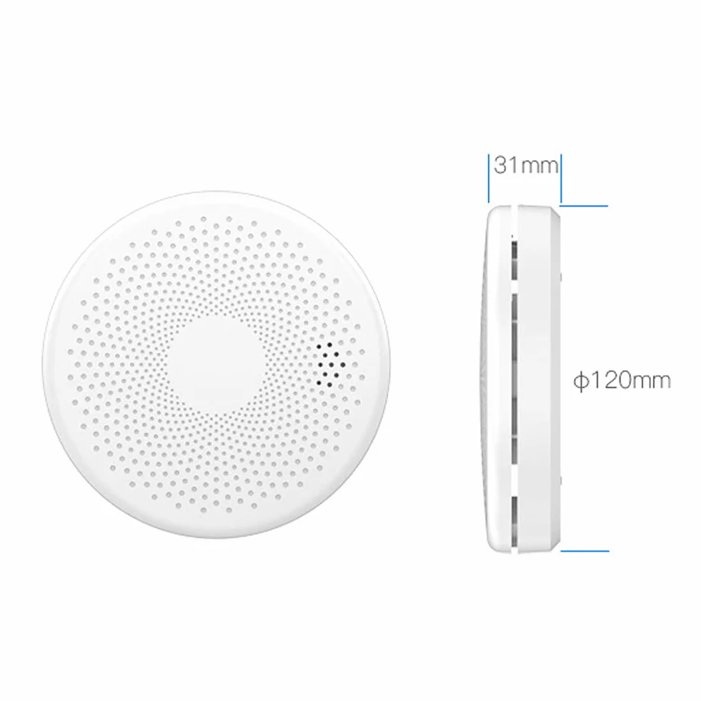keppy Tuya WiFi 2 w 1 inteligentny czujnik dymu tlenku węgla CO detektory dźwiękowe błyskowa funkcja alarmu