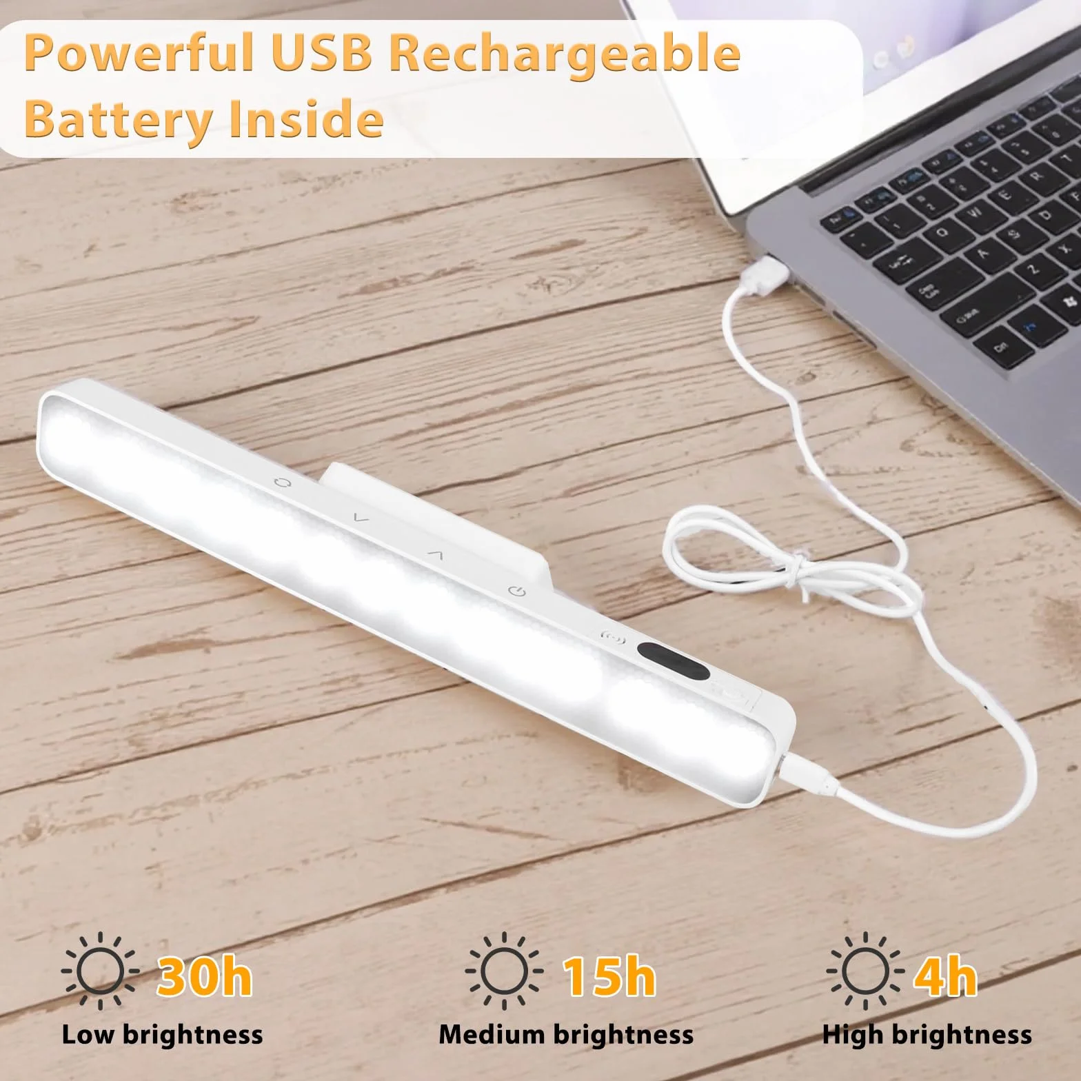 2 sztuki lamp podszafkowych LED z akumulatorem LED, oświetlenie szafki pod umywalkę, z pilotem zdalnego sterowania, 5 temperatur barwowych, dotykowe, ściemniane, bezprzewodowe, do lustra, biur