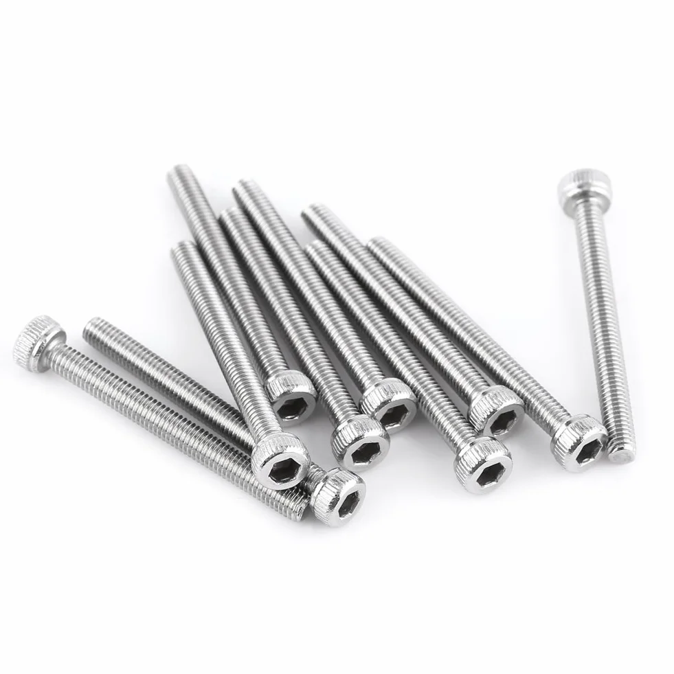 Walfront 160 szt. Śruby z łbem sześciokątnym 304 stal nierdzewna M3 x 6-30mm