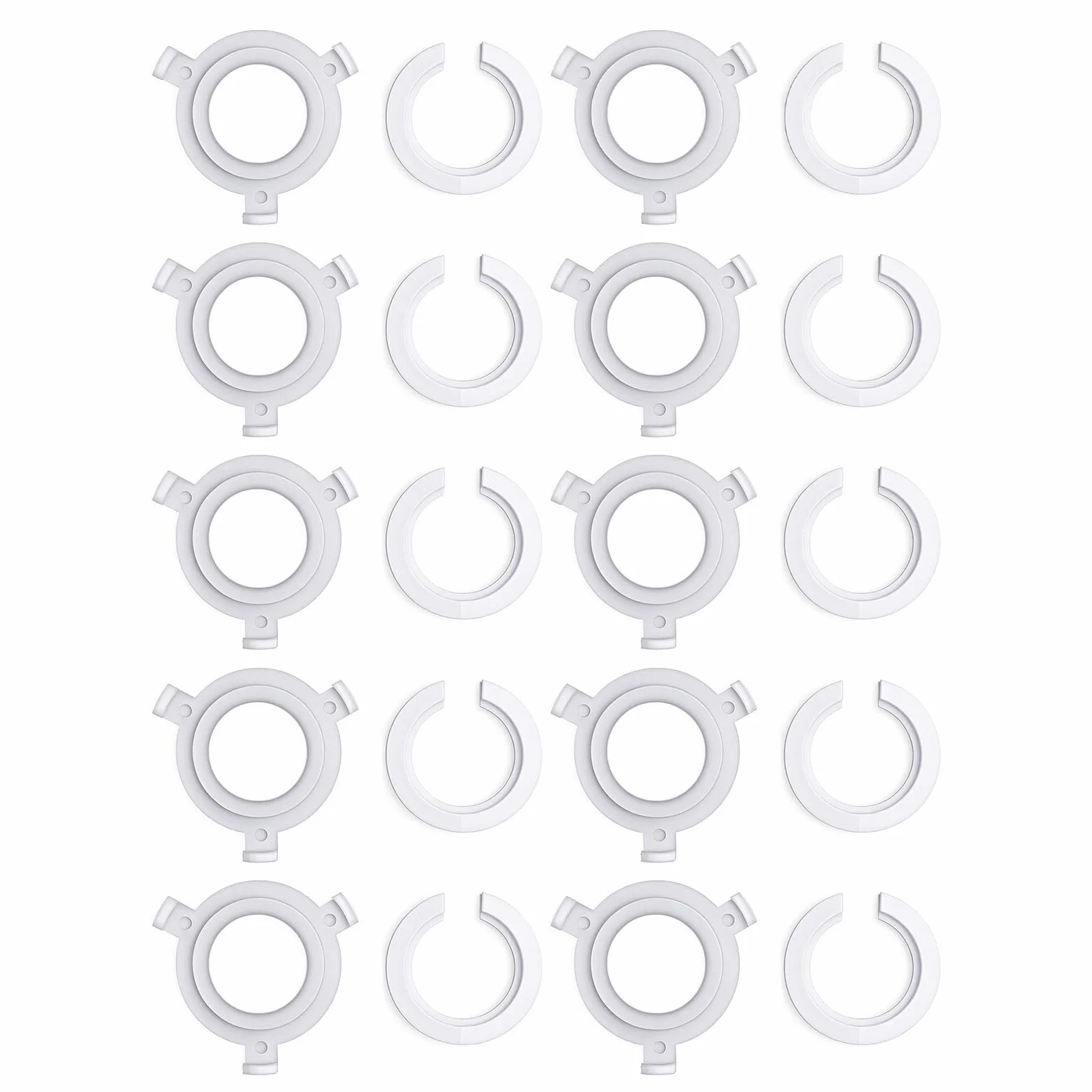 Pierścienie redukcyjne do abażuru E27 do E14, E27 do E14, pierścień redukcyjny, biały, pierścienie adaptera abażuru sufitowego, plastikowy adapter do oprawy oświetleniowej, konwerter klosza lampy