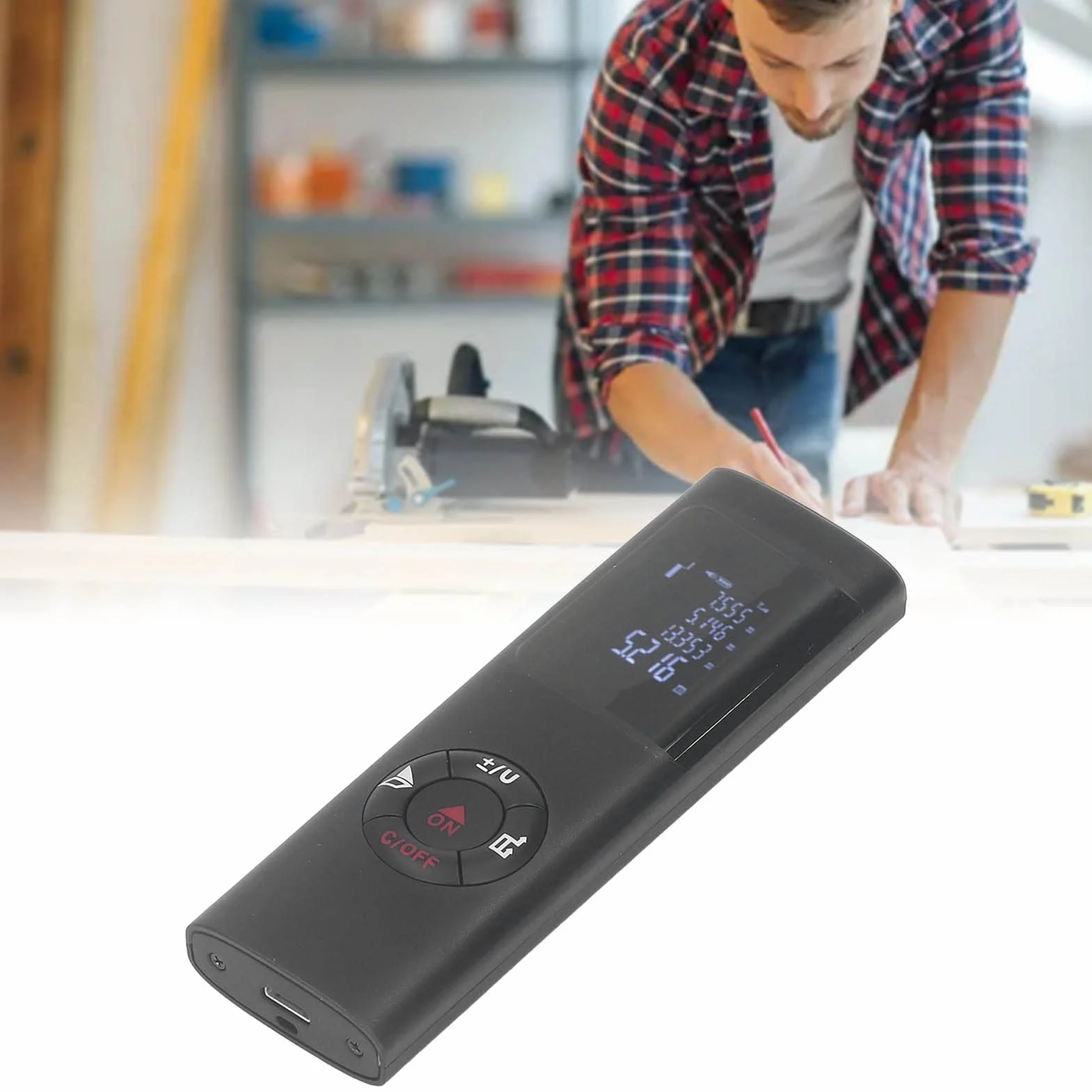 Laserowy Miernik Odległości 60 M Akumulatorowy Cyfrowy Wyświetlacz LCD