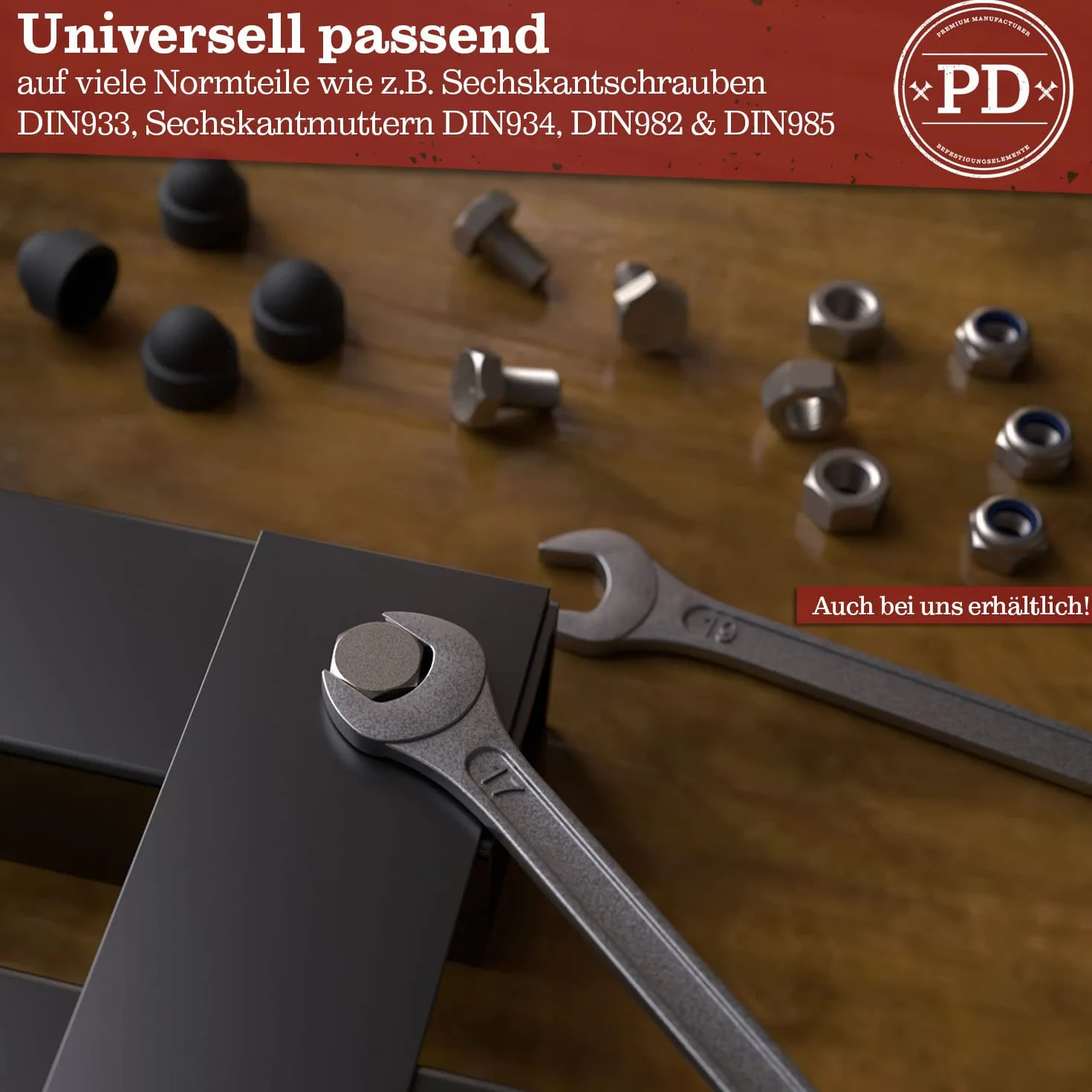 PD® Sześciokątne nasadki ochronne M12 (szerokość przez płaszczyzny 19) | Czarne nakrętki do śrub z tworzywa sztucznego | Nakrętki do nakrętek i łba śruby | Czarne zaślepki do śrub | 10 sztuk