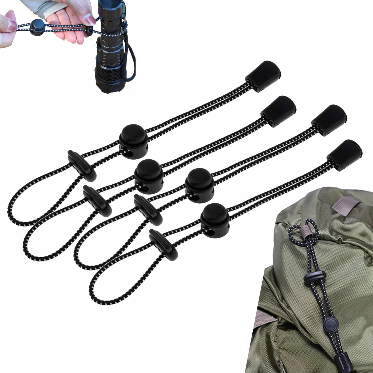 Alpenstock klamra mocująca lina smycz do plecaka elastyczny sznurek bungee 4 szt.