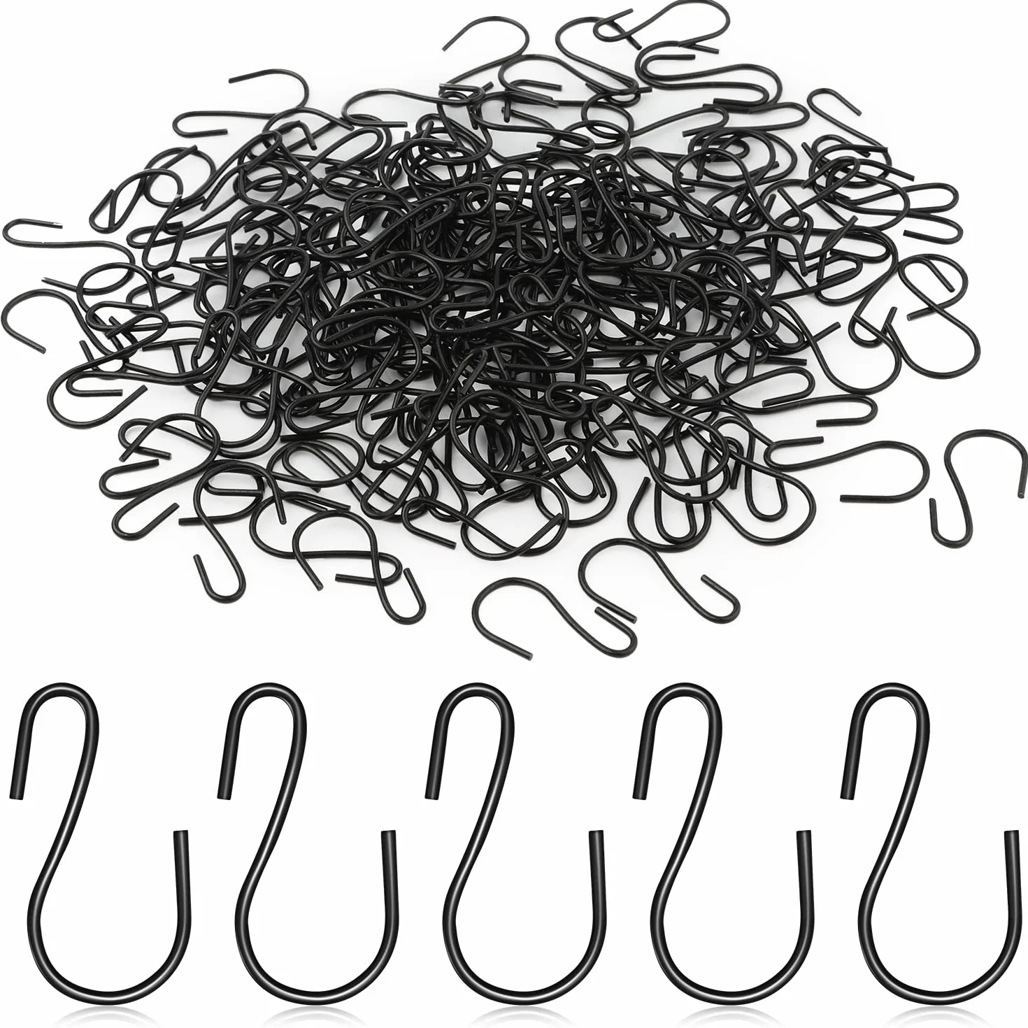 120 sztuk 2,5 cm Haczyki Mini s, s Hooks Small Male Haczyki Kuchenne Metalowe Haczyki Ozdobne Mini do Rzemiosla Bizuterii Wiszace Rosliny Doniczkowe (Czarne)
