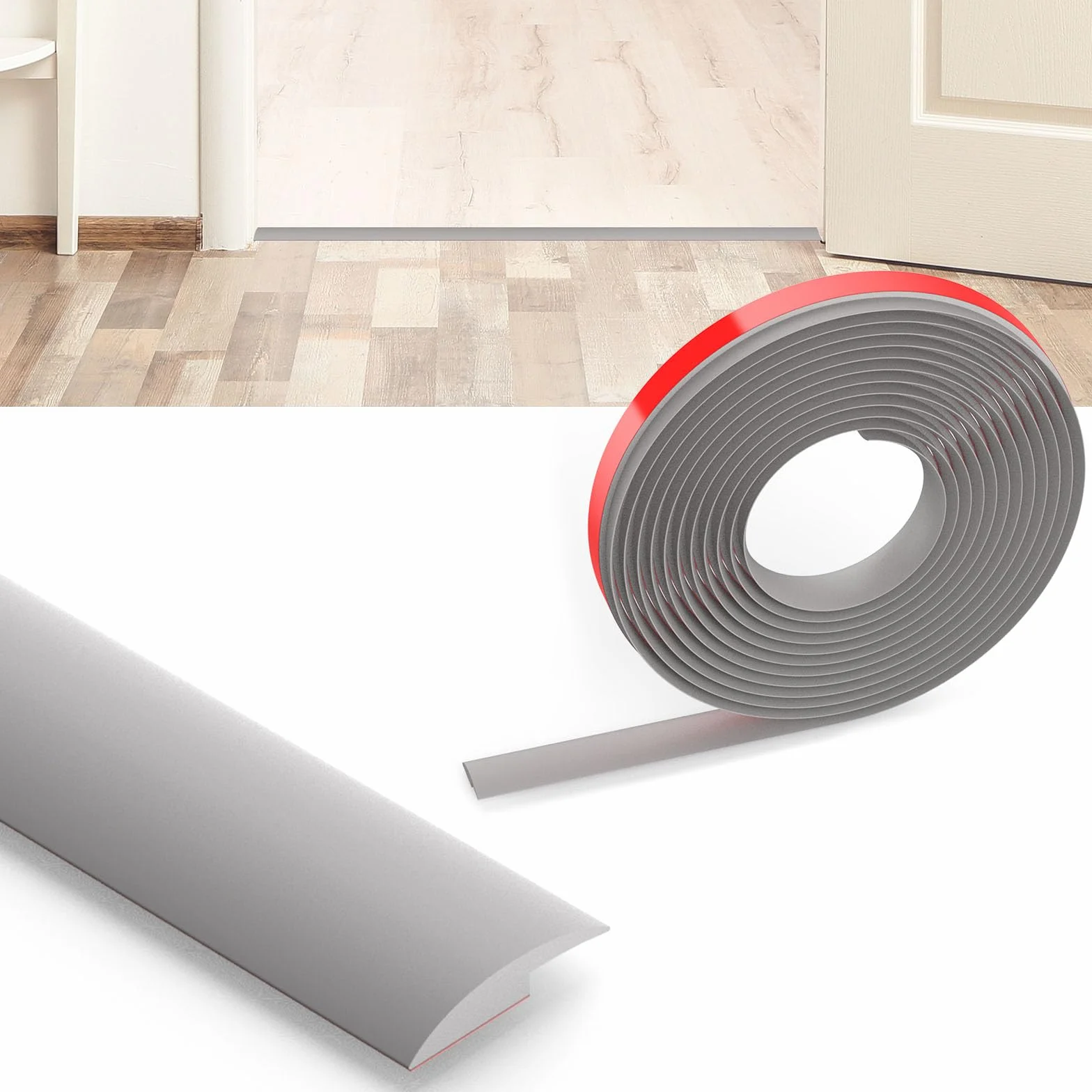 Flintronic 3M Listwa przejściowa progowa do podłóg laminowanych, PVC Listwa dzieląca podłogę Listwa przejściowa, Samoprzylepna listwa progowa, Listwa drzwiowa Listwy progowe do łączenia szczelin