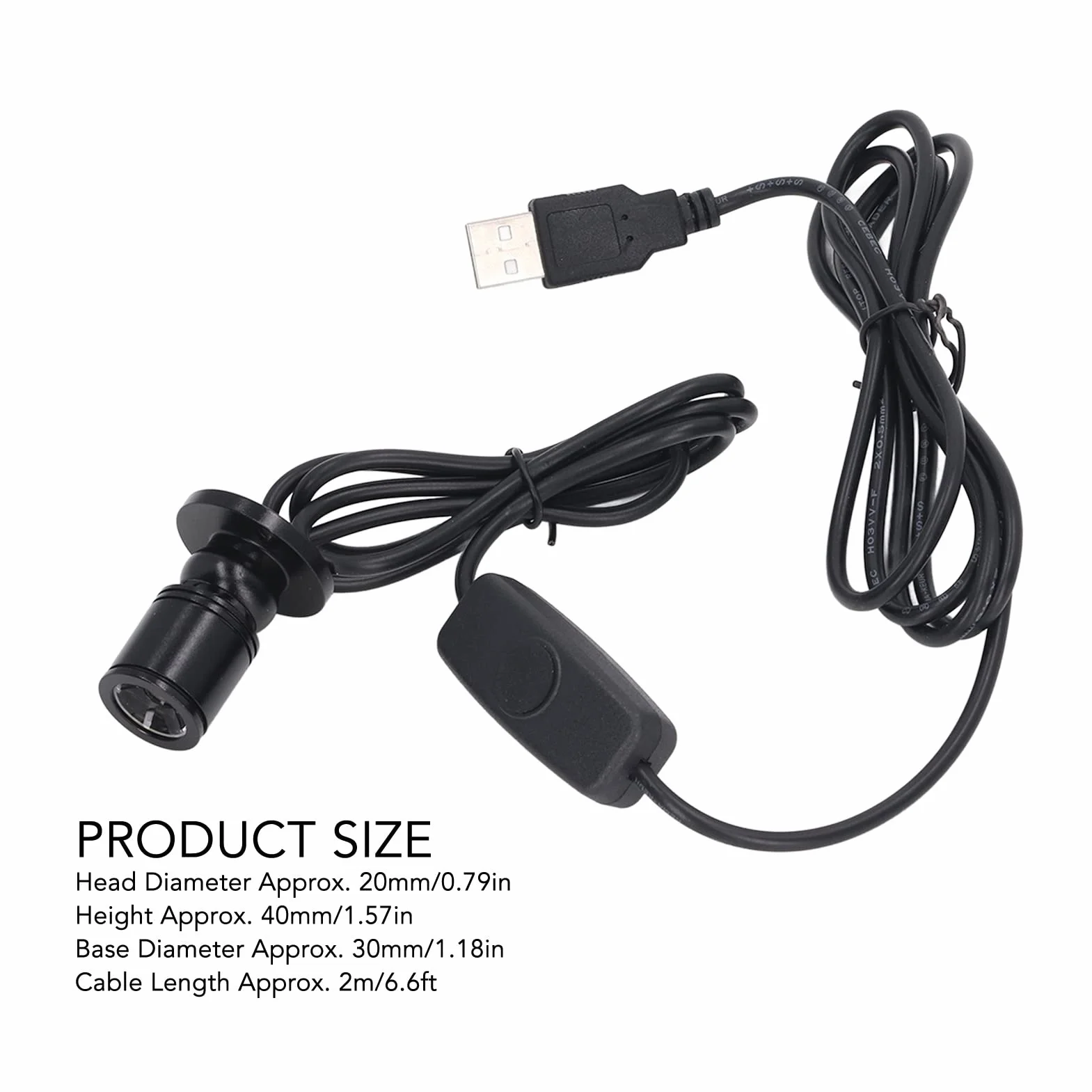 Mini Reflektor LED Jasny Reflektor LED z funkcją ściemniania USB z Drutem o Długości 6,6 Stopy do Prezentacji Biżuterii i Ganek Szafki 5V (Ciepłe białe światło 3000K)