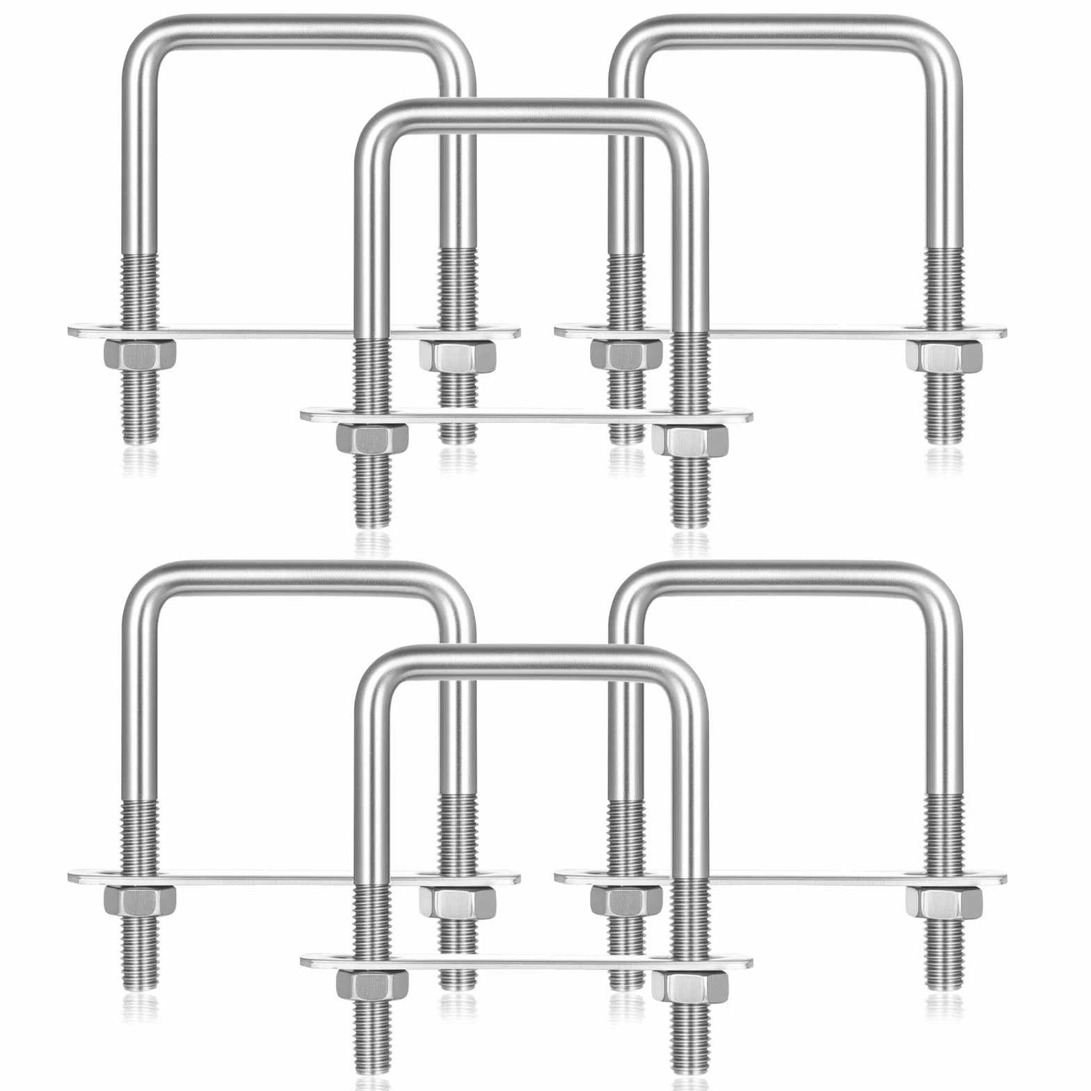 U Bolt M8 50x80 mm ze stali nierdzewnej, metalowe zaciski U z nakrętkami i podkładkami do mocowania rur