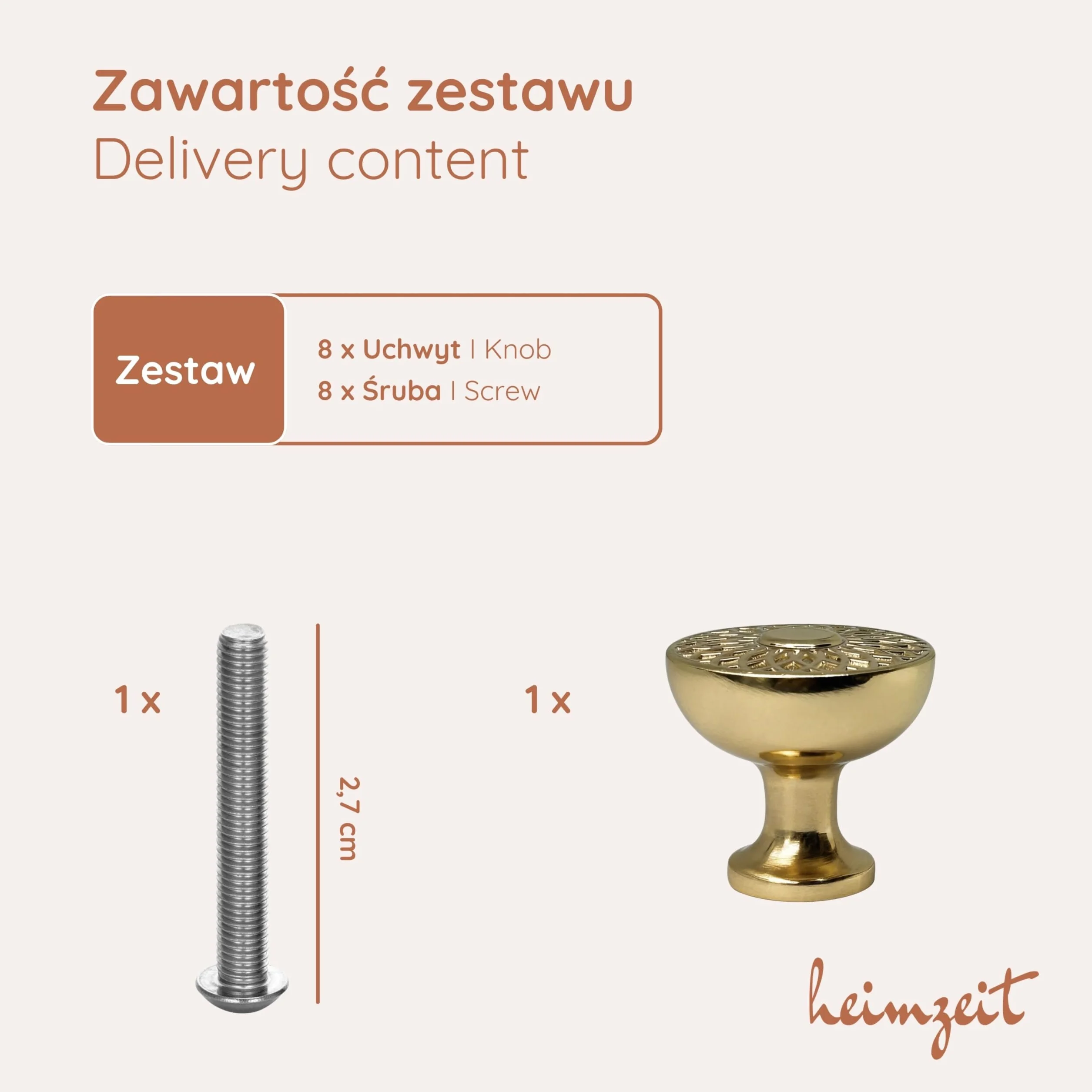 Gałki Meblowe Aluminium Złote 8 Sztuk Okrągłe do Szafek i Szuflad
