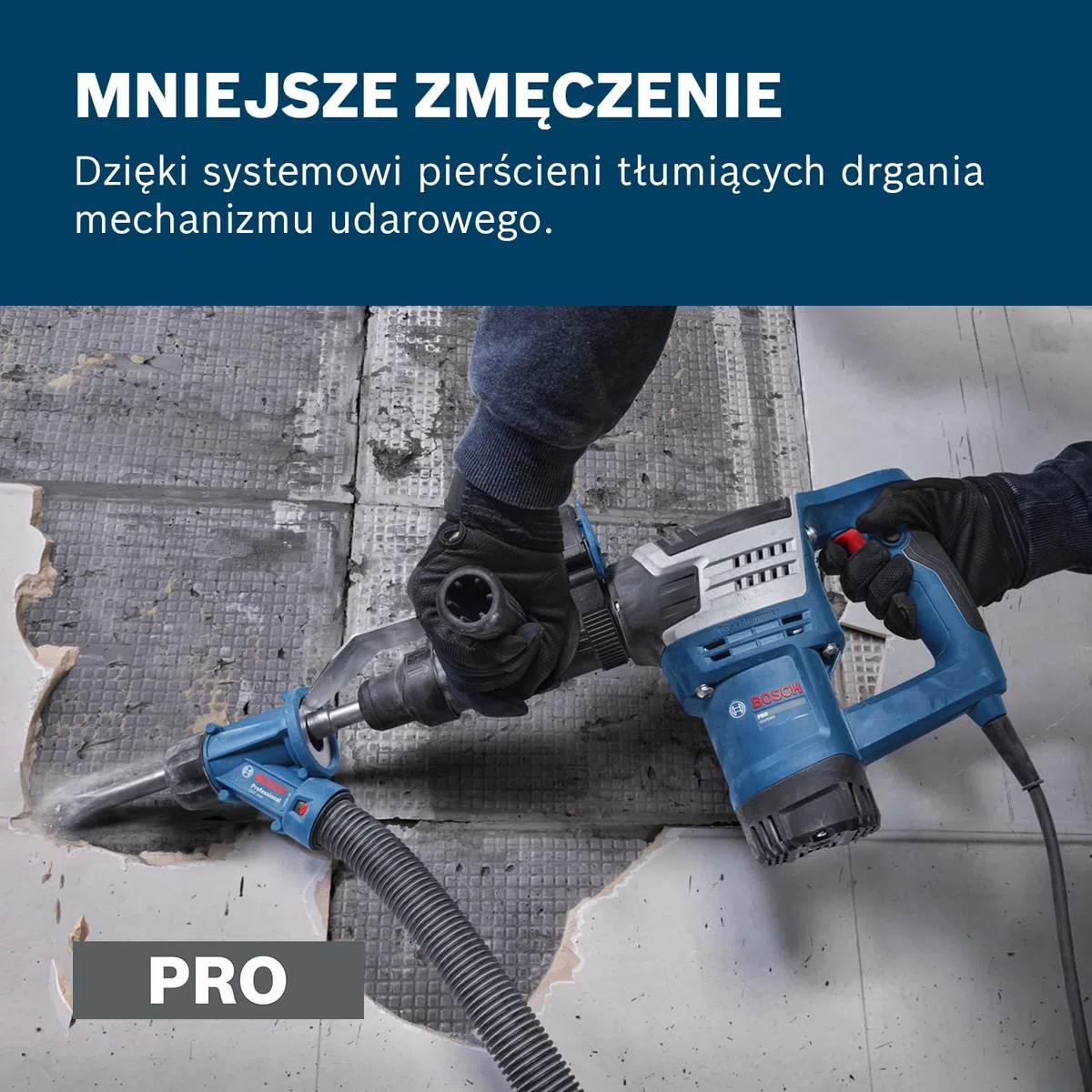 Bosch PRO Sieciowy młot udarowy GSH5MX (szpicak SDS MAX 280 mm, rękojeść dodatkowa, walizka)