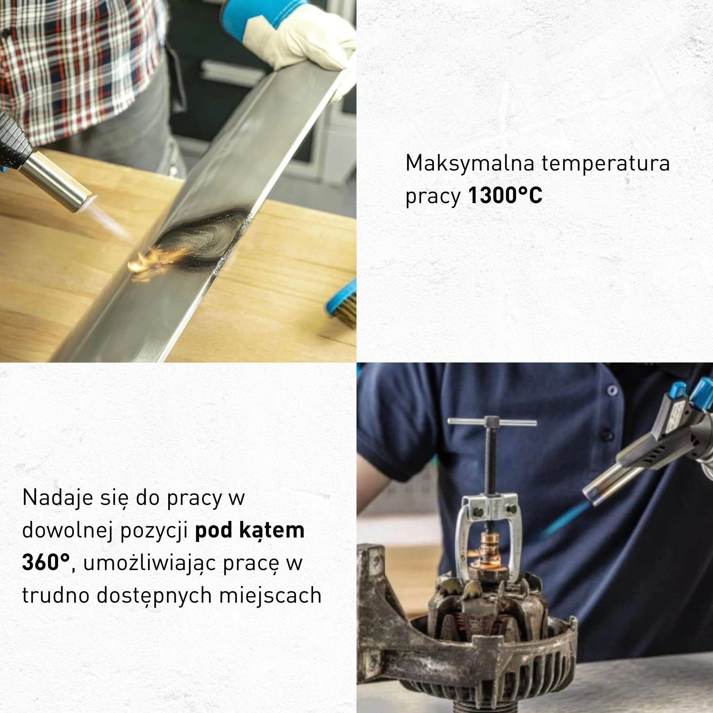 Högert Technik Palnik spawalniczy, przenośny palnik gazowy, model kuchenny i domowy, maksymalna temperatura do ćwiczeń 1300°C