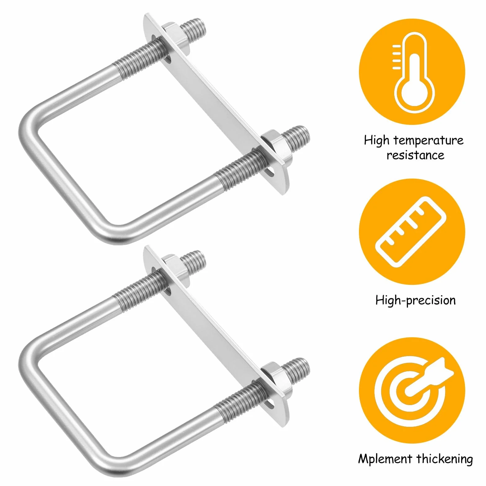 U Bolt M8 50x80 mm ze stali nierdzewnej, metalowe zaciski U z nakrętkami i podkładkami do mocowania rur