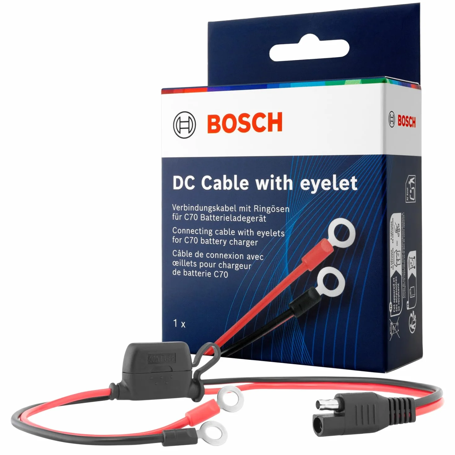 Bosch Kabel przyłączeniowy do ładowarek 40 A oczka M6 52 cm część zamienna