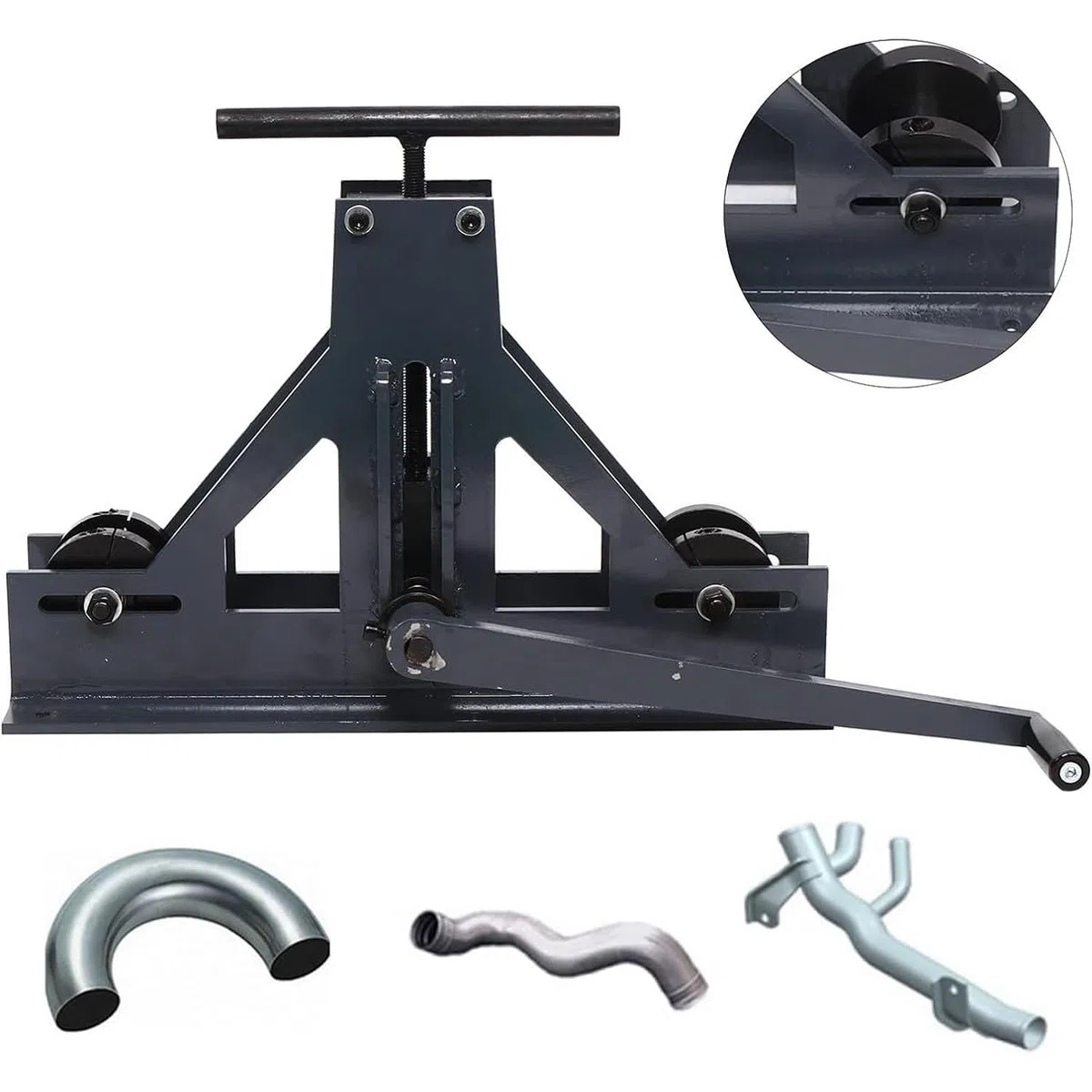 Ręczna giętarka do rur metalowych, przenośna rolka do rur 2.5-0.6 cm do 5.1 cm, uniwersalny nacinacz do stali, mosiądzu, miedzi, aluminium - wytrzymałe narzędzie do produkcji