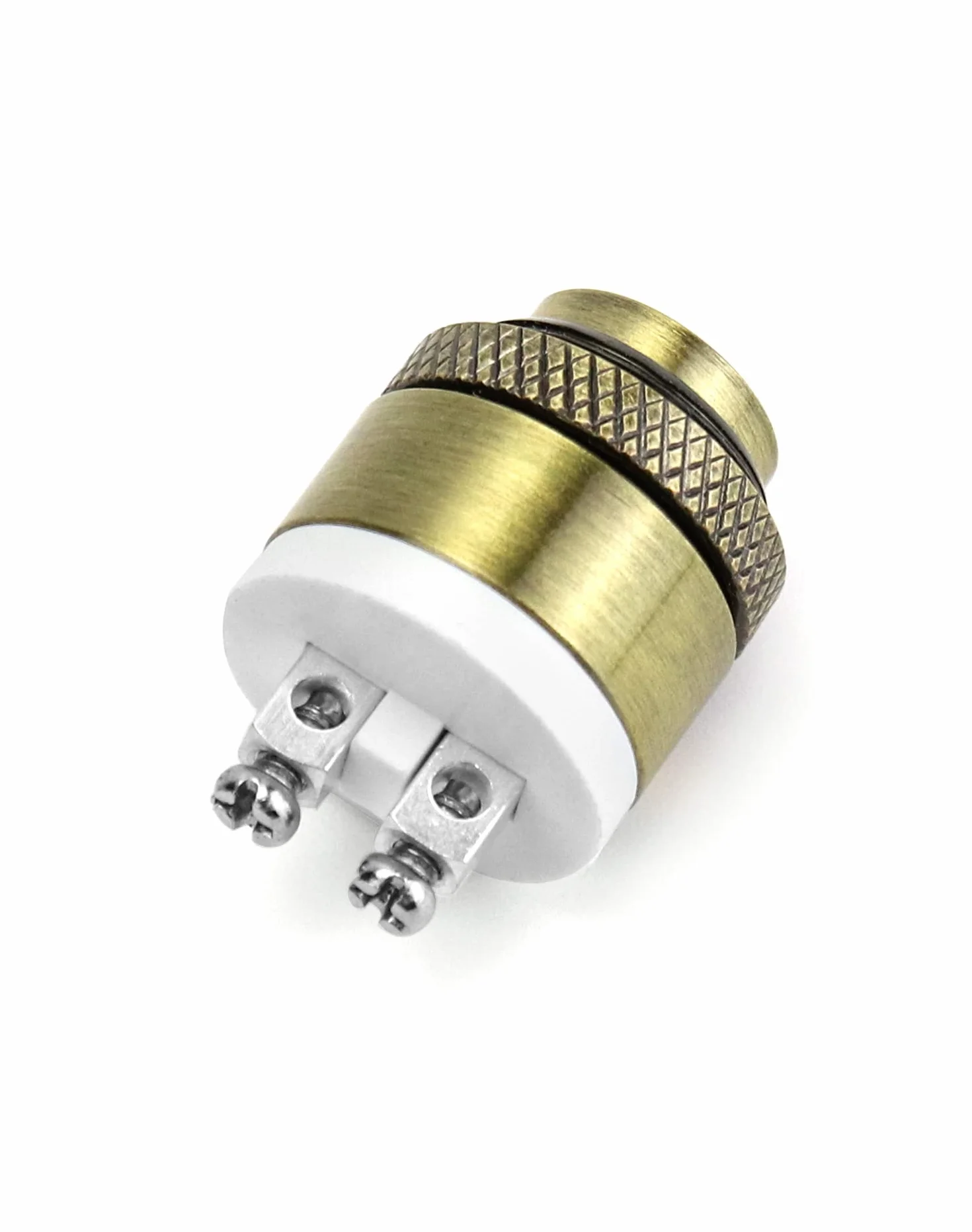 QWORK® 16MM mosiężny dzwonek do drzwi chwilowy przyciskowy przełącznik wciskany 12V 36V DC 2A 1NO wodoodporny do samochodu AGD