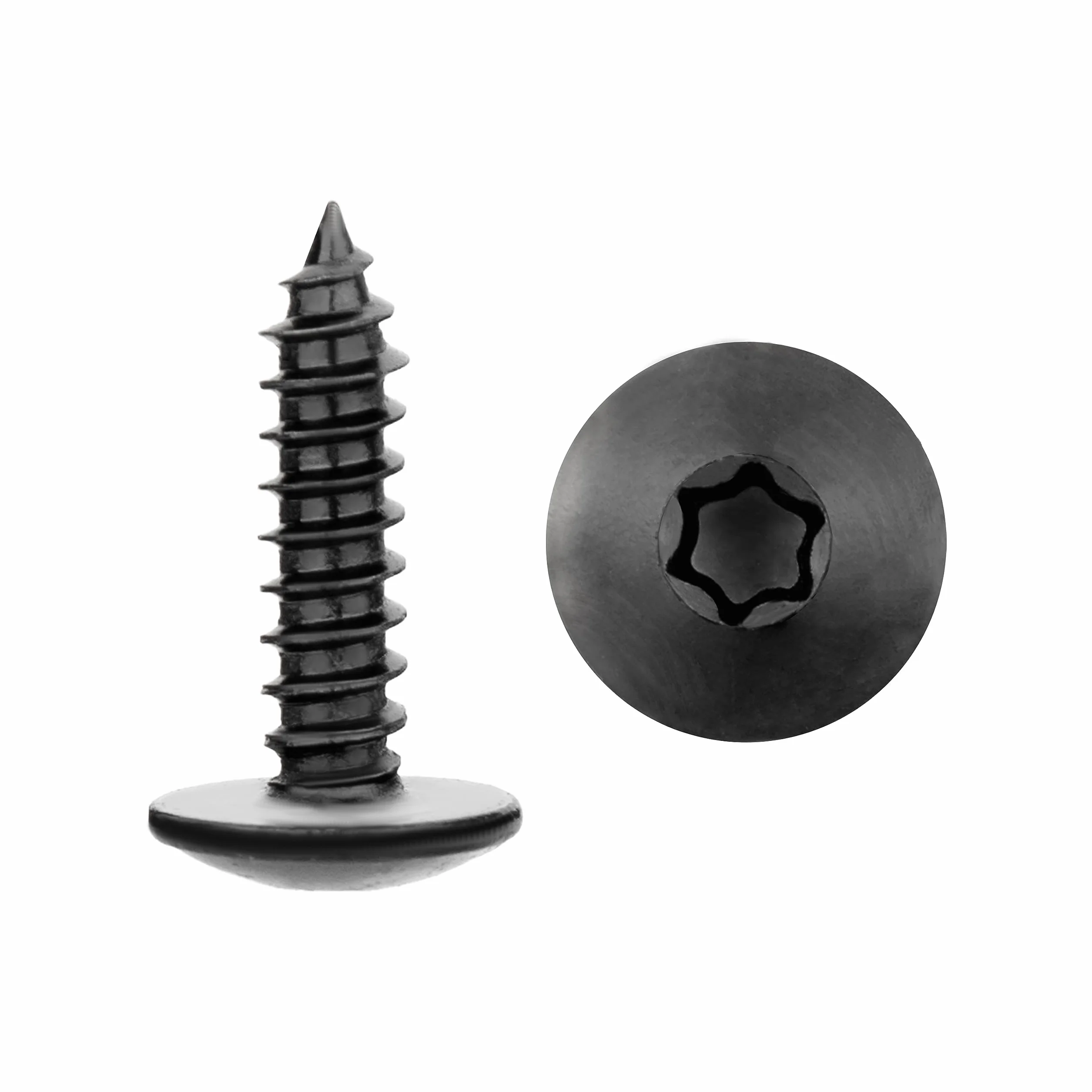 Zestaw 310 Śrub Blacharskie, Śruby Samowiercące, Śruby Karoseryjne z Płaską Głową i Podkładką Torx, Śruby do Drewna, Czarny zestaw śrub Torx do mebli i suchych ścian