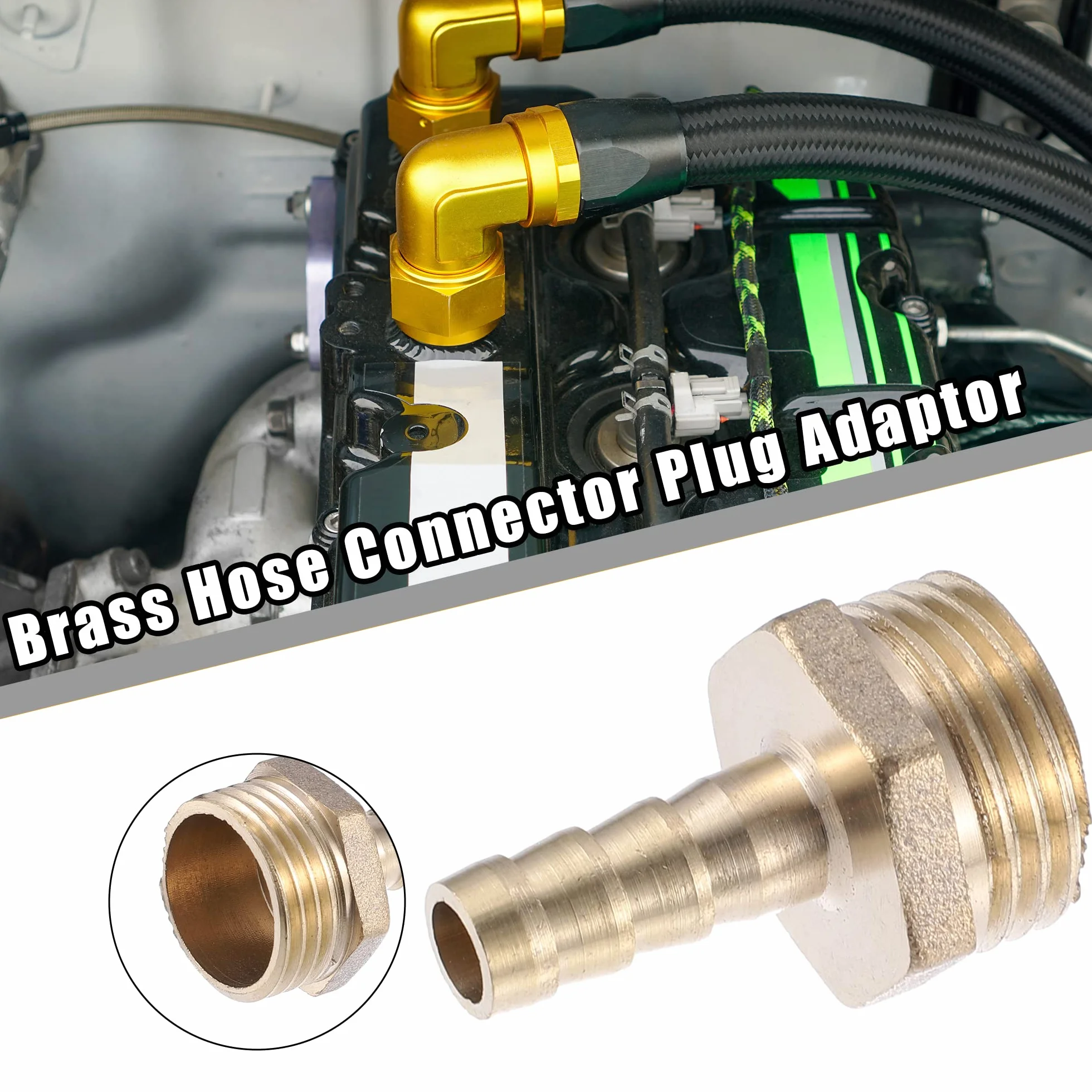 A ABSOPRO 2 Sztuk złączka karbowana 1/2" BSP męska złączka mosiężna 8mm Złącze węża