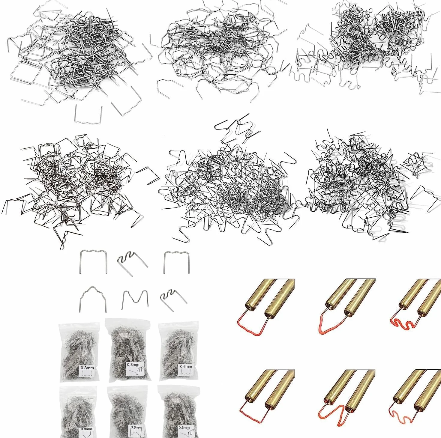 1200 sztuk gorących zszywek, 0,8 mm / 0,6 mm, akcesoria spawalnicze, naprawa do samochodu, tworzywa sztucznego, spawania, naprawy