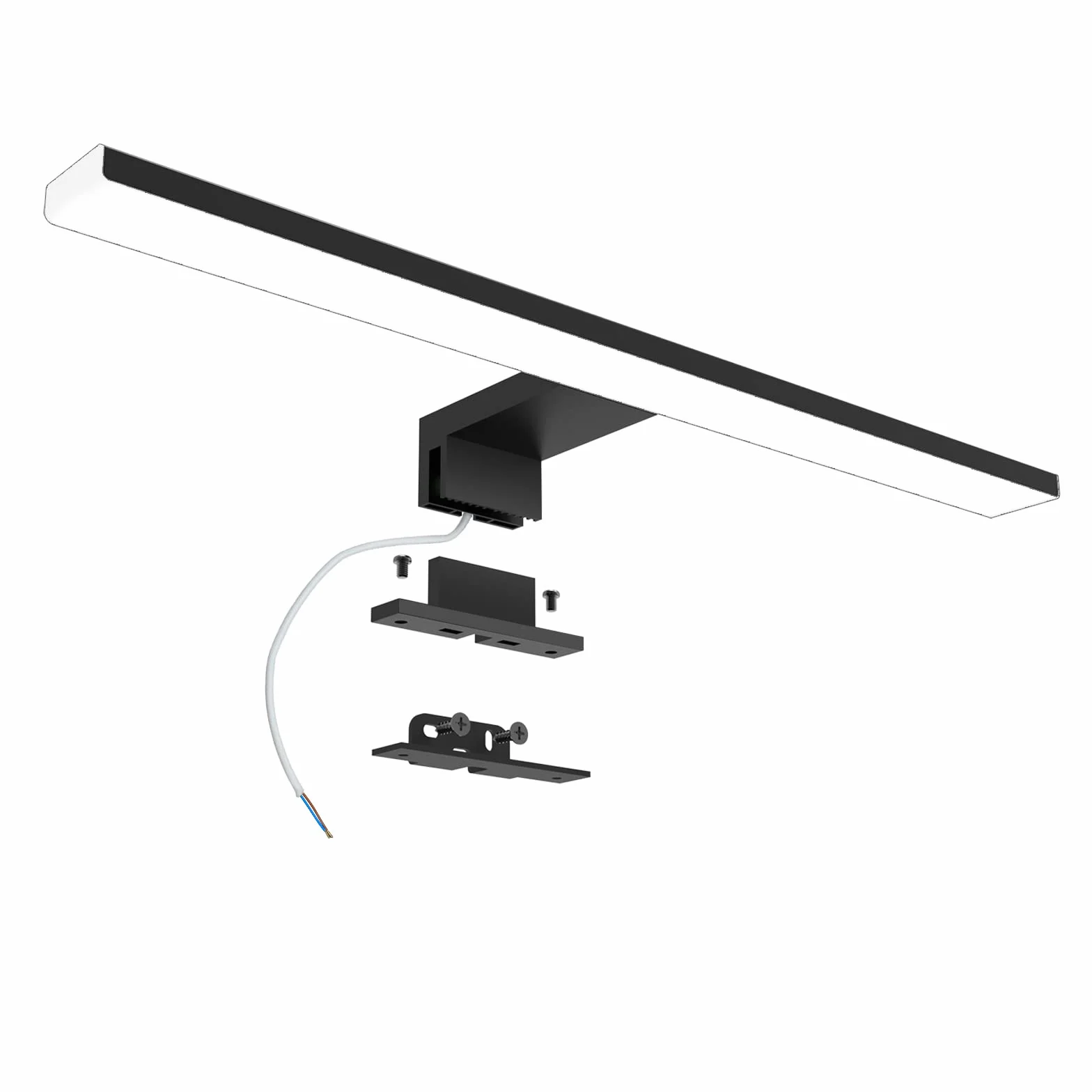 LED oświetlenie lustra łazienkowego 10W 820LM, 40cm kinkiet lampa lustrzana z neutralną bielą 4000K,3 w 1 230V oświetlenie lustra szafki łazienkowej IP44 wodoodporny czarny