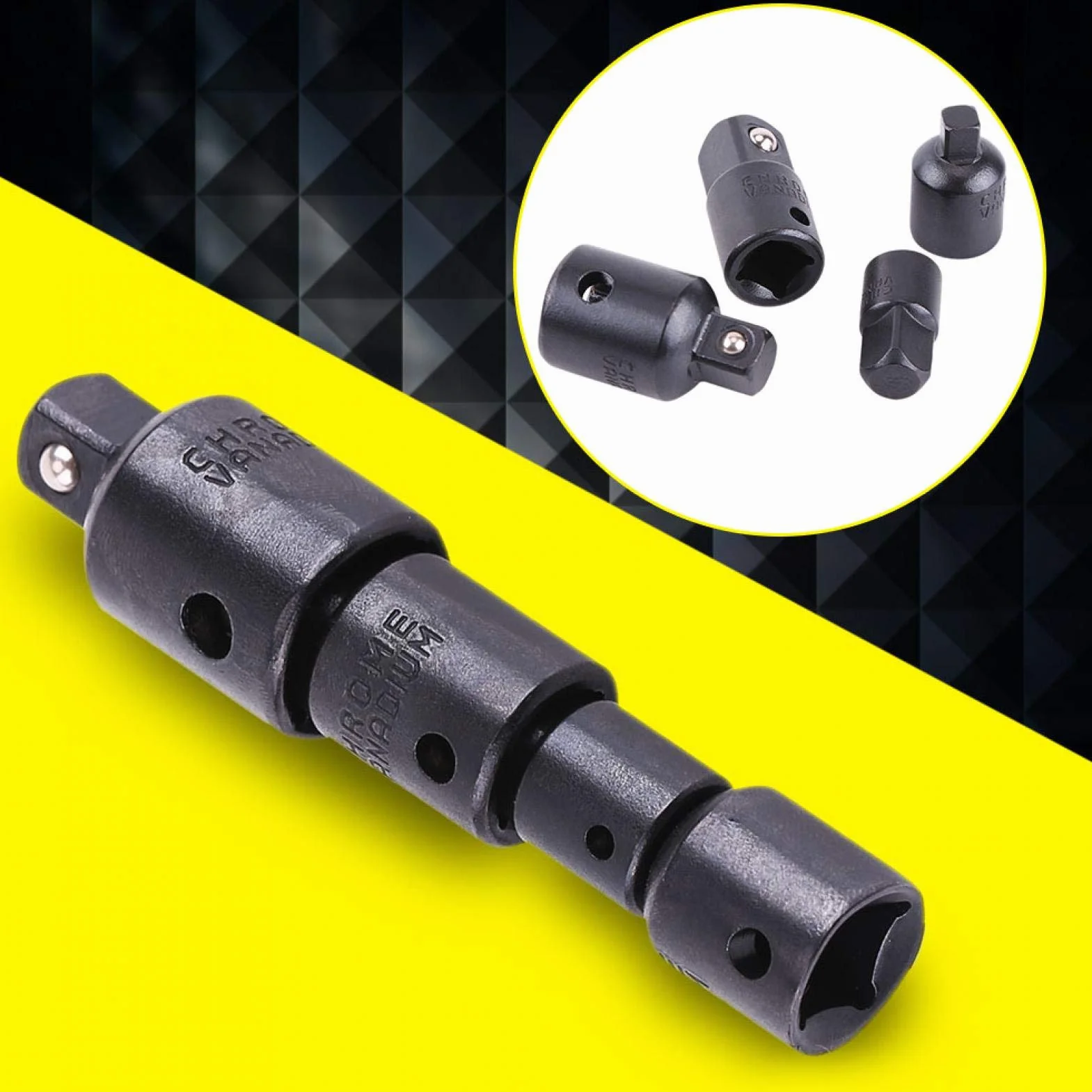 Akozon Zestaw adapterów zwiększających i redukcyjnych 4 szt. Adapter Konwerter 1/2"1/4" 3/8"Do nasadek i końcówek