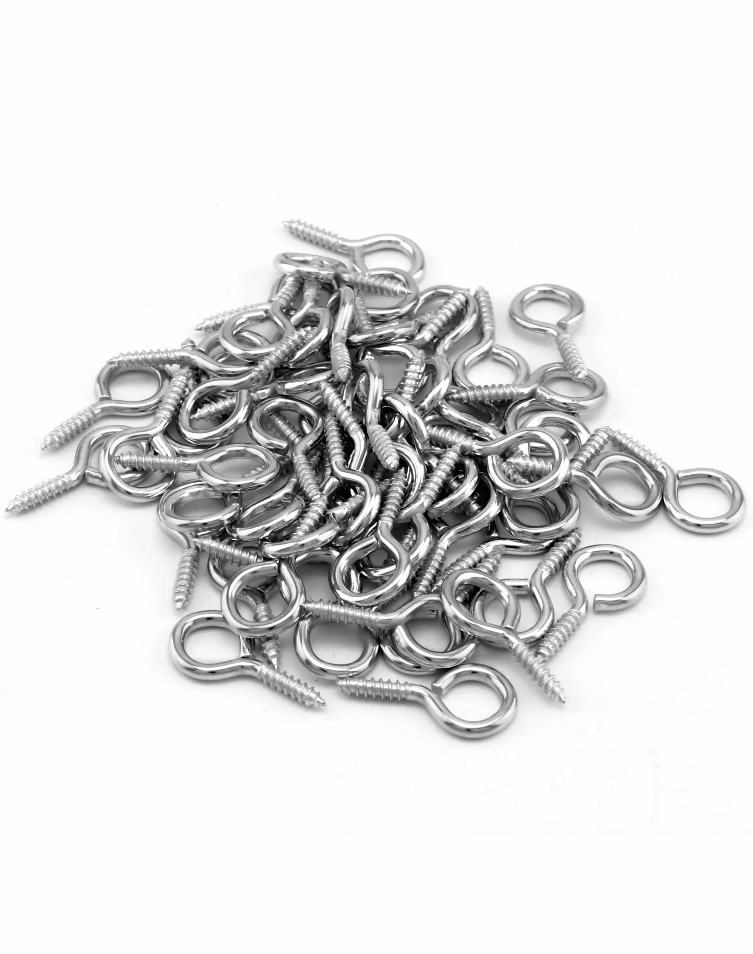 QWORK® 60 szt. Śruby oczkowe, śruby oczkowe, 40 * 19mm, do rzemiosła z drewna kurtyna wisząca lina