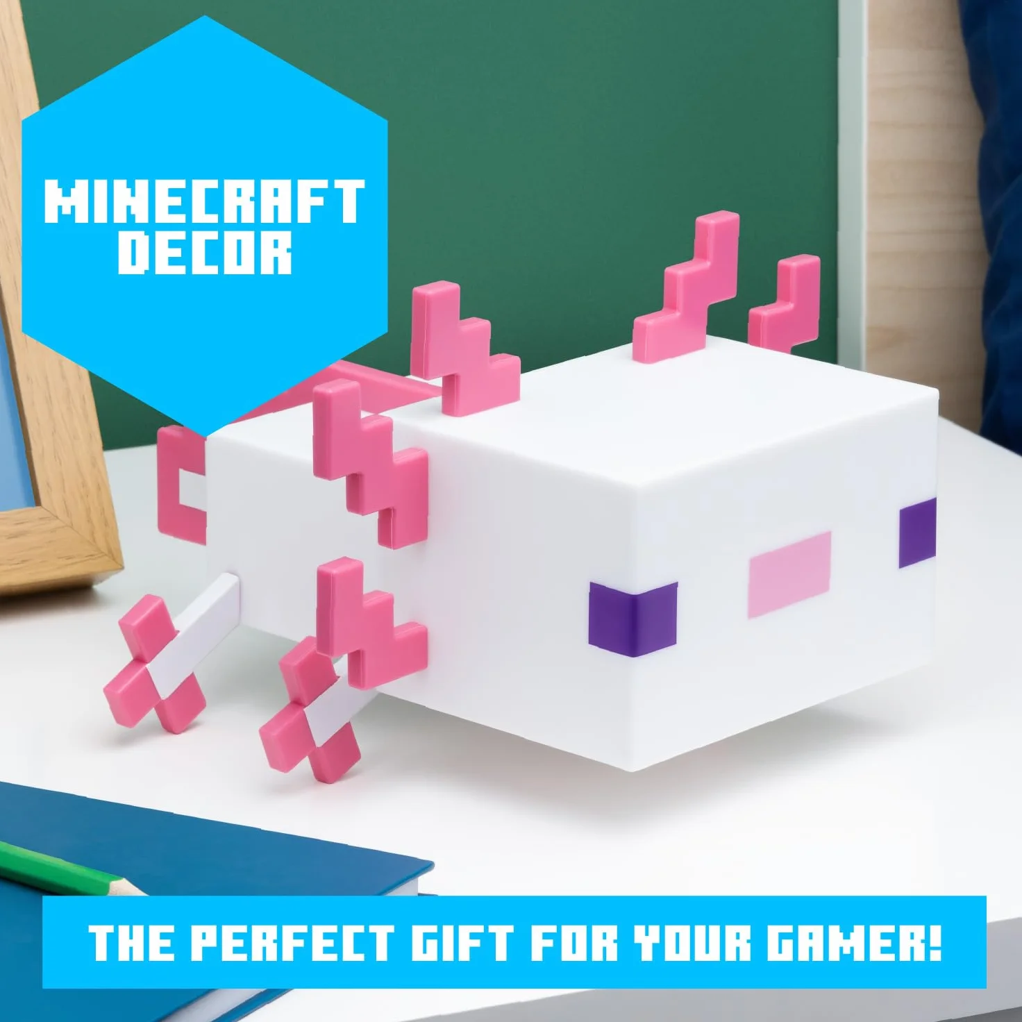 Lampa Minecraft Axolotl z 5 trybami kolorów, zasilanie bateryjne
