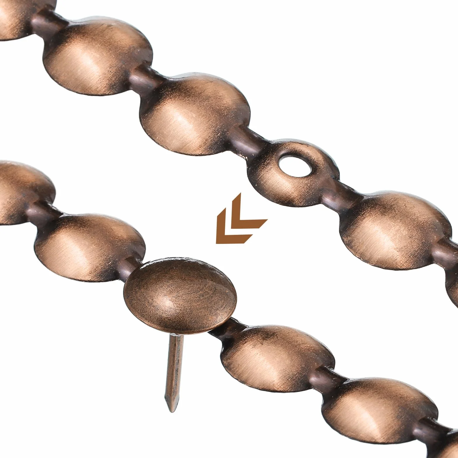 QUARKZMAN 2 szt. Paski do tapicerki, 1 metr błyszczące wykończenie paznokci dekoracyjne do zagłówka, sofy, krzesła i meble tapicerki paznokci(11 mm miedź)