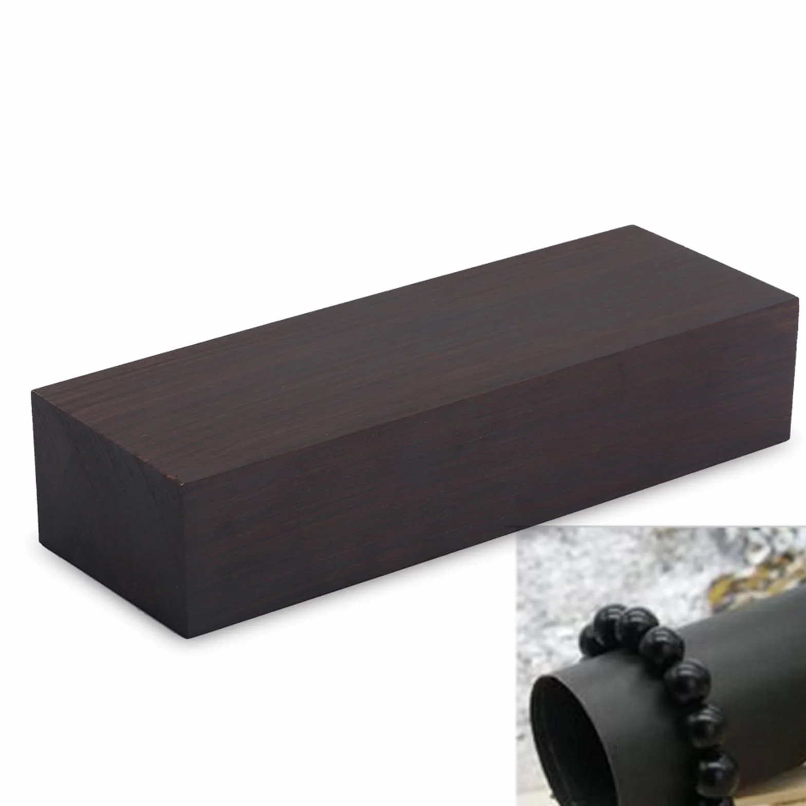 Klocki z Litego Drewna Hebanowego Premium 12x4x2,5cm do Wyrobu Instrumentów i Narzędzi dla Majsterkowiczów