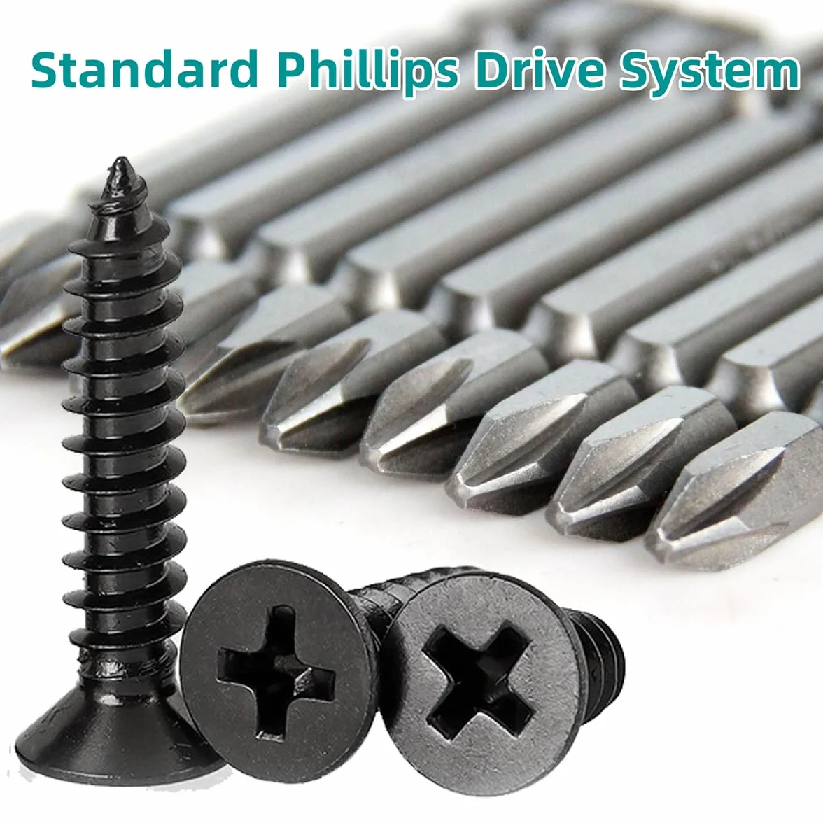 Phillips wkręty do drewna M4 × 40 mm, czarne, powlekane ksylanem, stal nierdzewna 304, samogwintujące śruby o wysokiej wytrzymałości, do budownictwa i stolarstwa (40 sztuk)