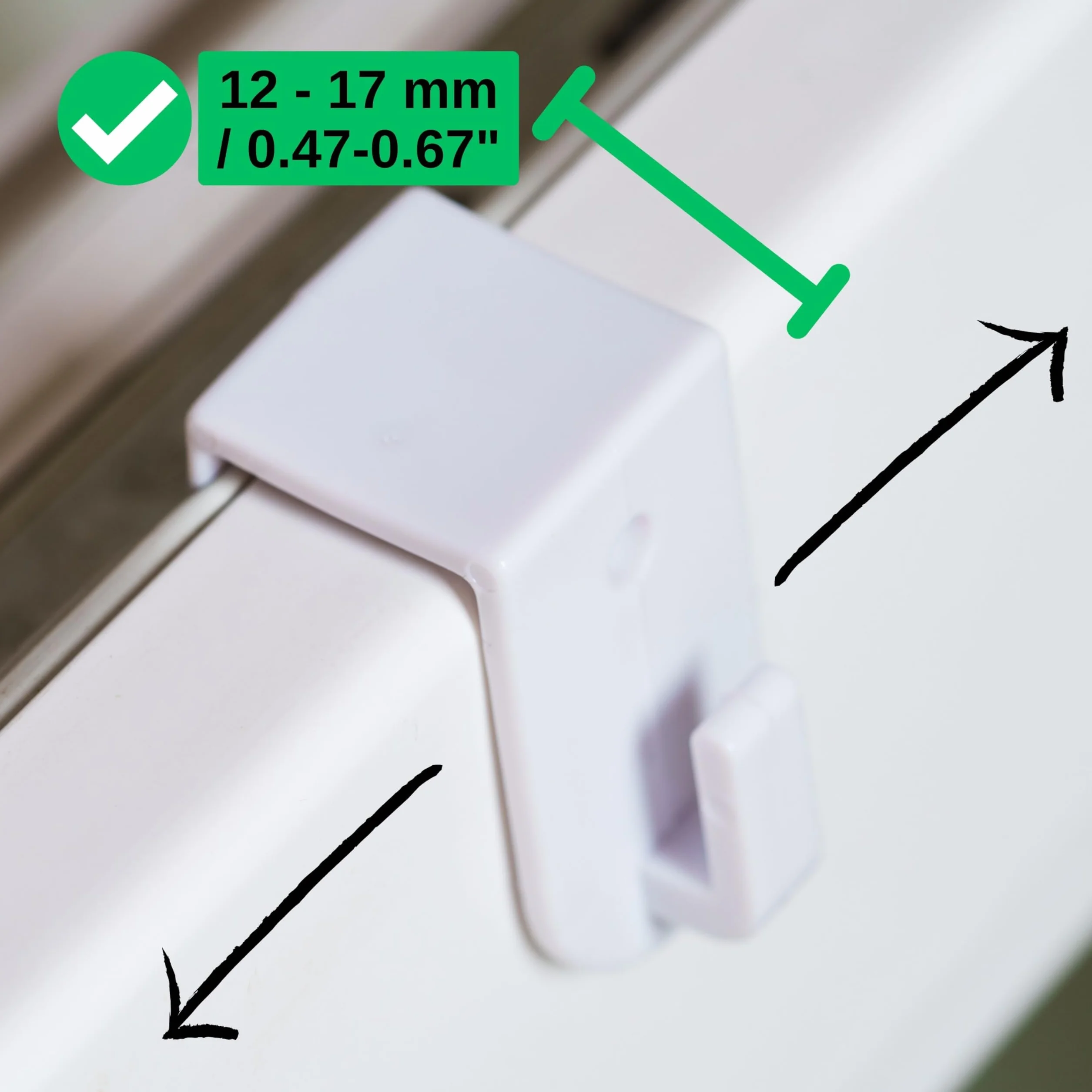 Haczyki okienne do zawieszania, 12 szt, w kolorze Białym, haczyki dekoracyjne do skrzydeł o grubości od 12 do 17 mm, haczyki drzwiowe bez klejenia lub wiercenia, klips okienny do lampek