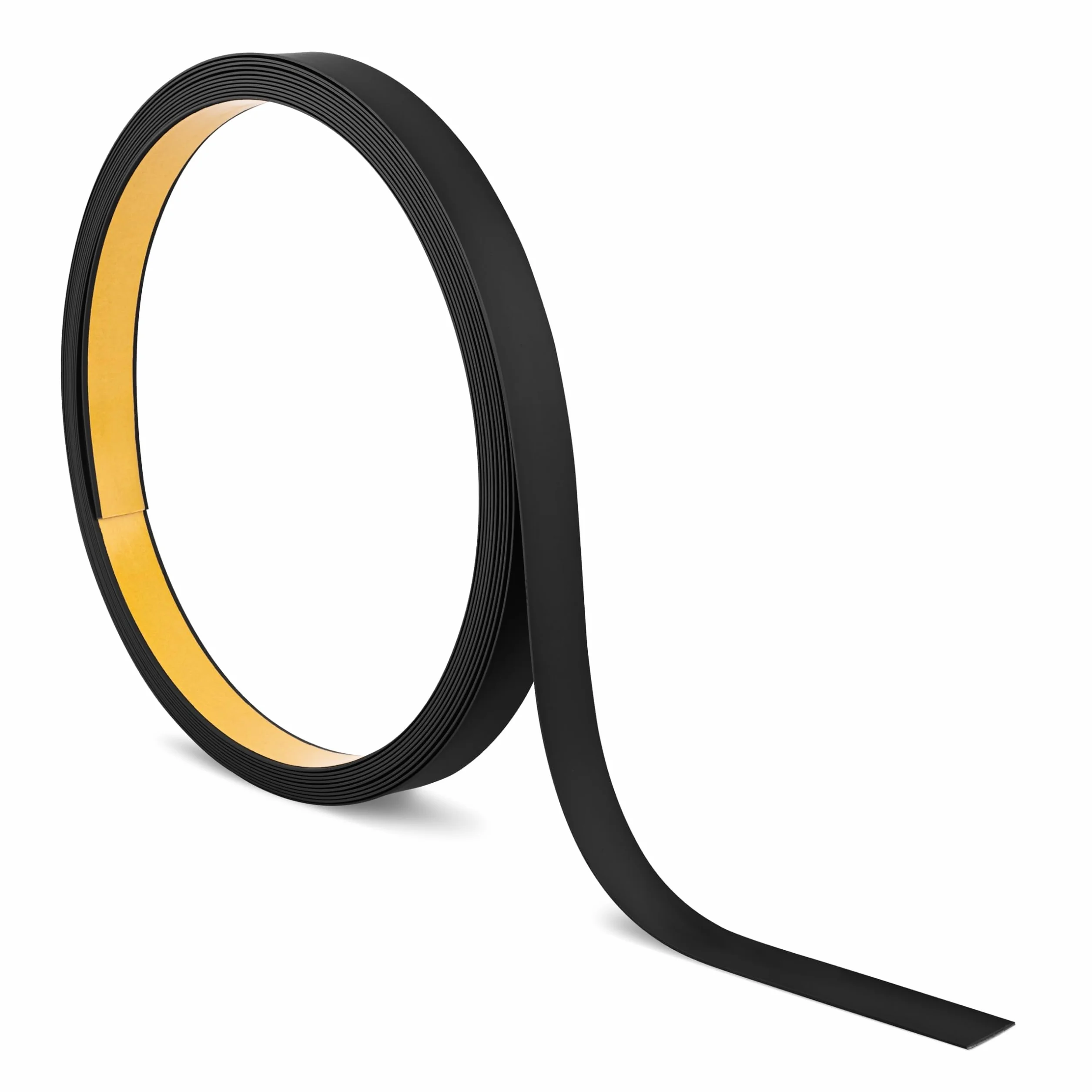 QUEST Listwa płaska PVC 20 mm samoprzylepna, listwa ozdobna wykończeniowa, profil dekoracyjny, czarny, 10 m