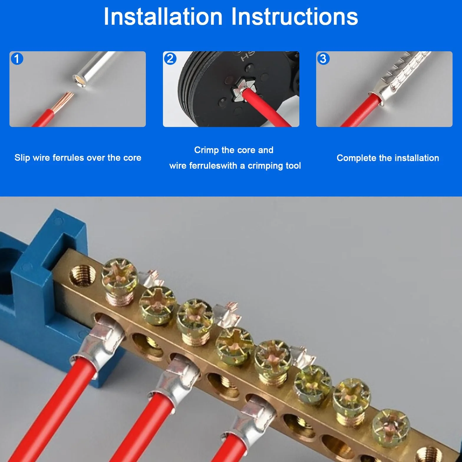 Zestaw 800 sztuk tulejek kablowych, nieizolowanych, tulejek kablowych, 10-22 AWG, tulejki zaciskowe, tulejki kablowe do projektów elektrycznych DIY, 0,5/0,75/1/1,5/2,5/4,0/6,0 mm²