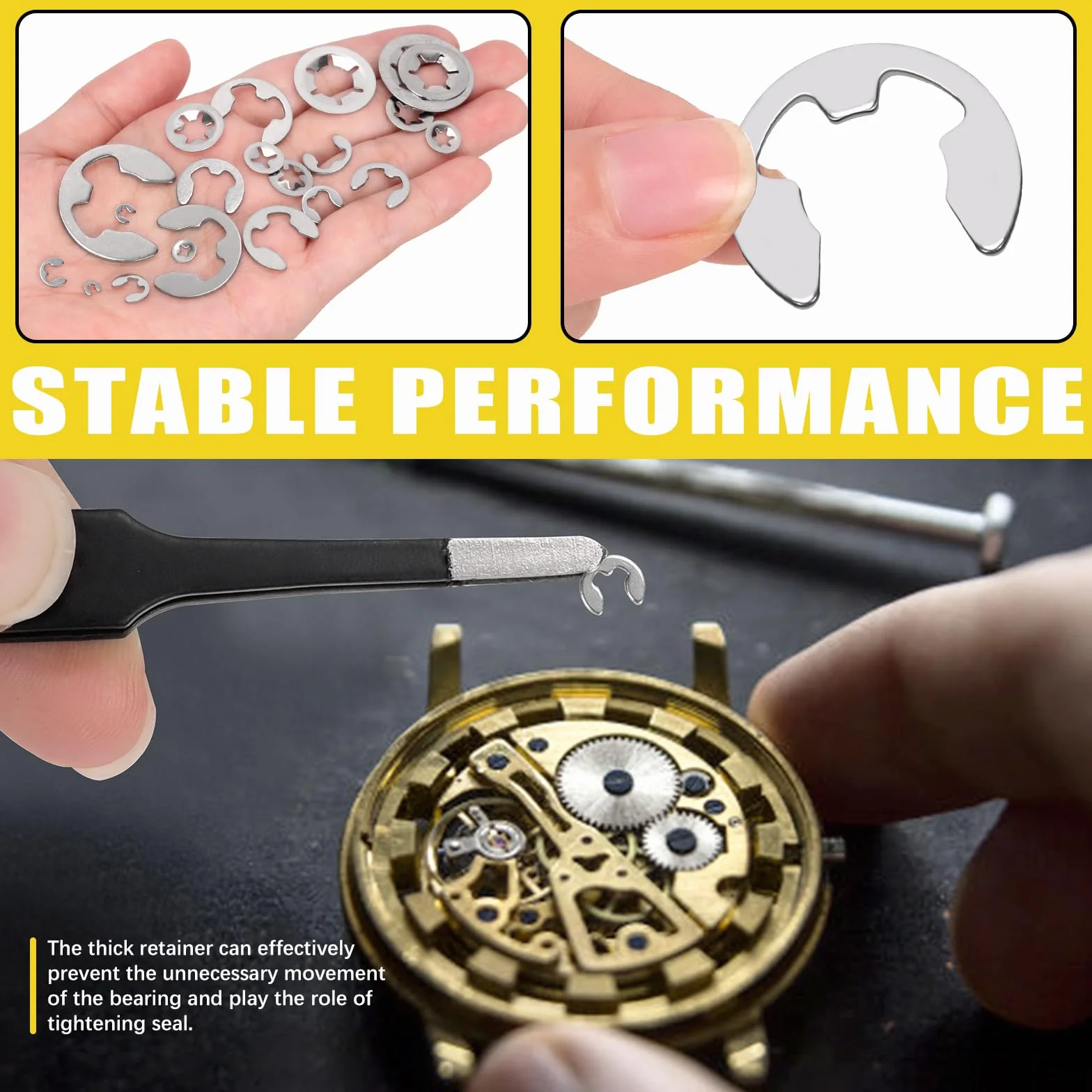 Zestaw 237 sztuk podkładek ze stali nierdzewnej do mycia i klipsów E Clip Assortment Set, Quick Speed Locking Washers (M2-M12), klips E Circlip External Retaining Ring (1,5 mm-15 mm)