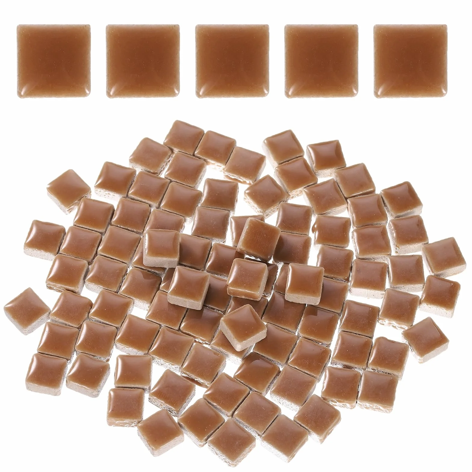 QUARKZMAN Kwadratowe płytki mozaikowe 100 g brązowe 1 x 1 cm