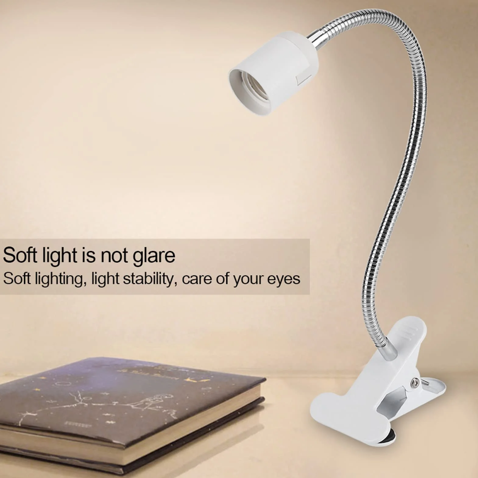 Lampa Zaciskowa, 2 Rodzaje Regulowanego Uchwytu LED E27 Klips do Tatuażu Swisted Lampa Stołowa o 360 Stopni Wtyczka Unijna 110-240V Lder z Zaciskami Biurka