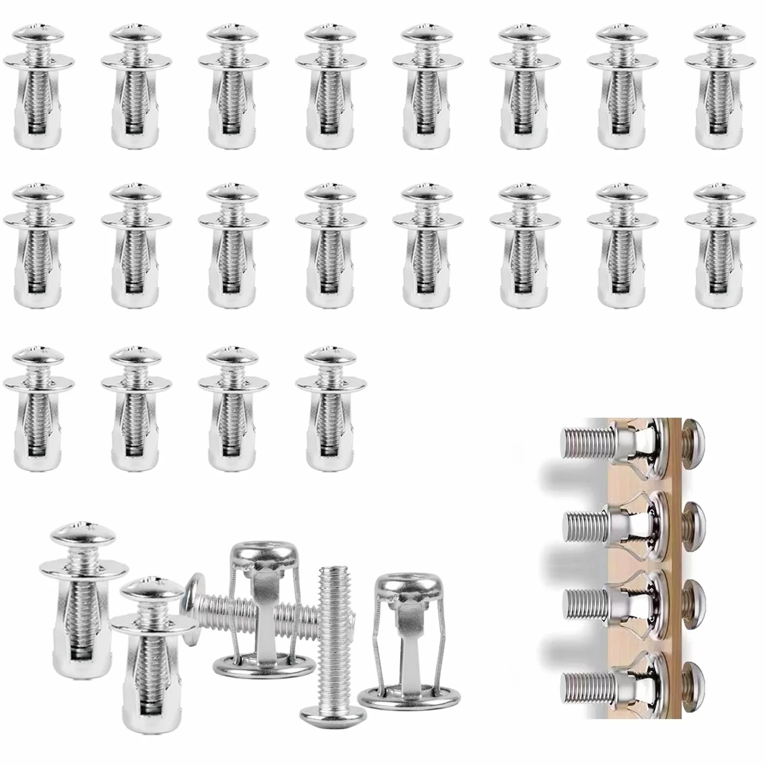 20 sztuk kołków wgłębnych M8 x 30 mm kołki wgłębne metalowe z śrubami, kołki rozporowe z mosiądzu do cienkich ścian, drzwi wgłębnych i blach żelaznych (M8*30)