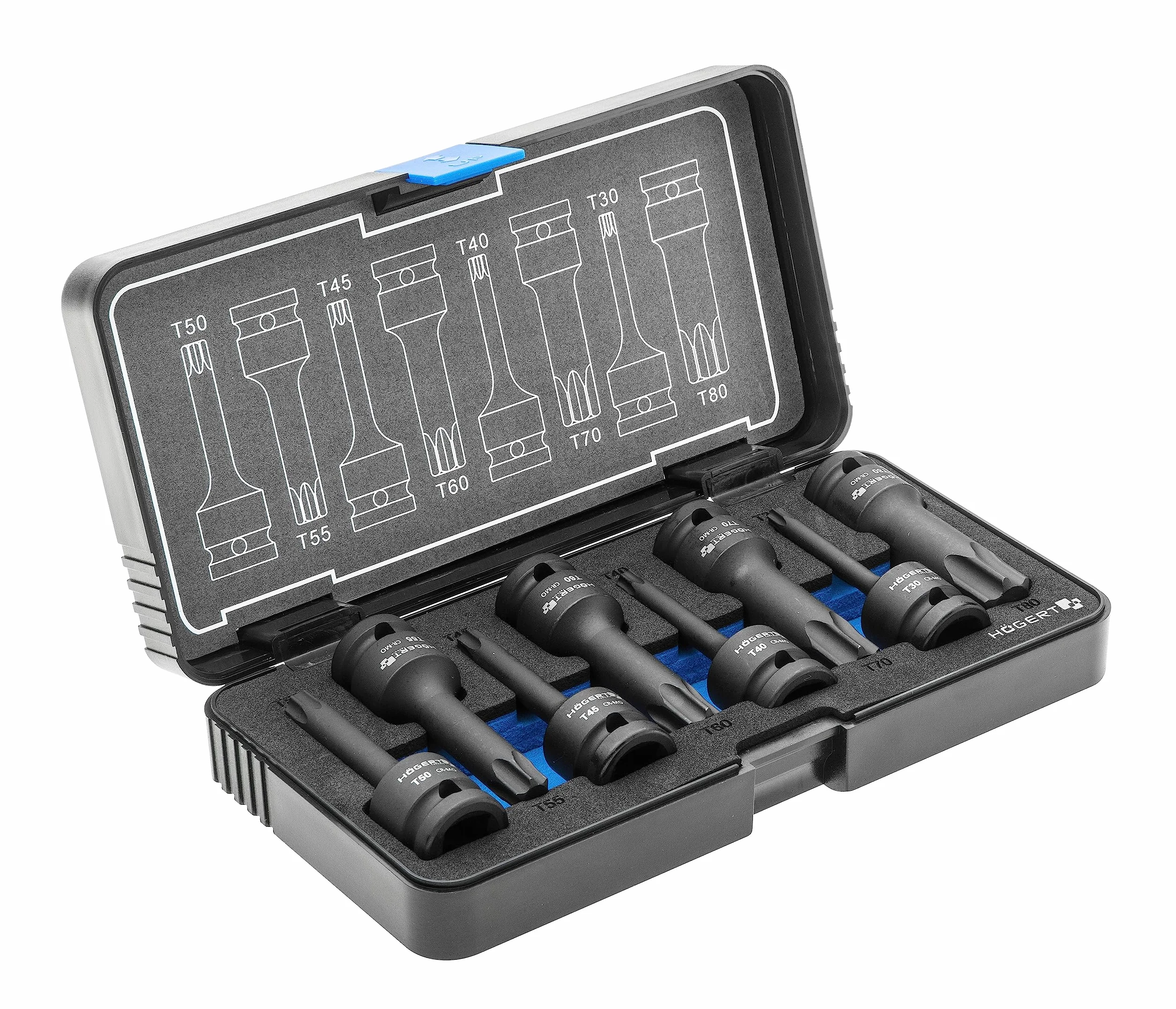 Zestaw 8 nasadek udarowych 1/2" TORX CrMo
