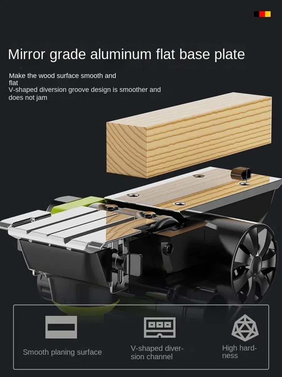 przenośna strugarka elektryczna, Strug elektryczny 1800 W, korpus aluminiowy, zbieranie trocin, ostrze ze stali węglowej, obróbka drewna
