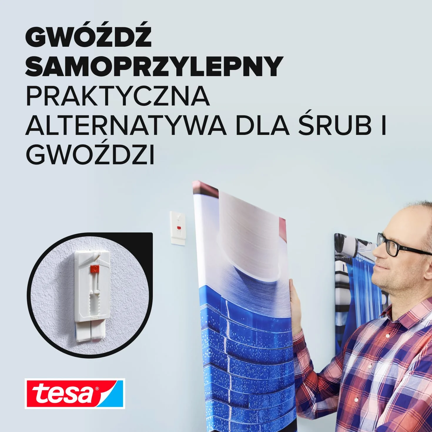 Tesa 77777-00000-00 Haczyk Samoprzylepny, Biały, 1,9 x 12 x 14 cm, 2 x 2 kg