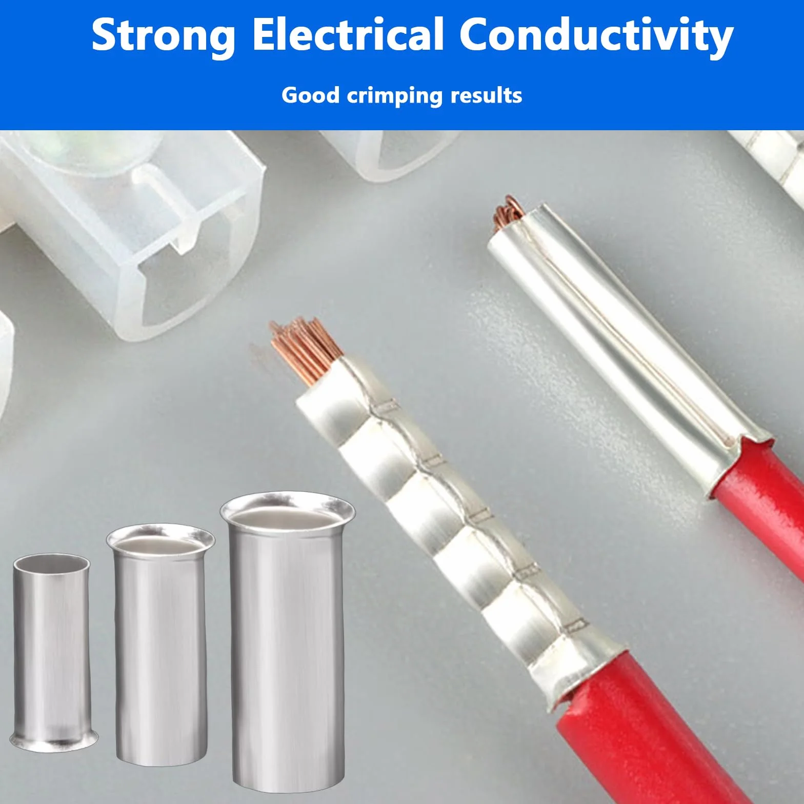 Zestaw 800 sztuk tulejek kablowych, nieizolowanych, tulejek kablowych, 10-22 AWG, tulejki zaciskowe, tulejki kablowe do projektów elektrycznych DIY, 0,5/0,75/1/1,5/2,5/4,0/6,0 mm²