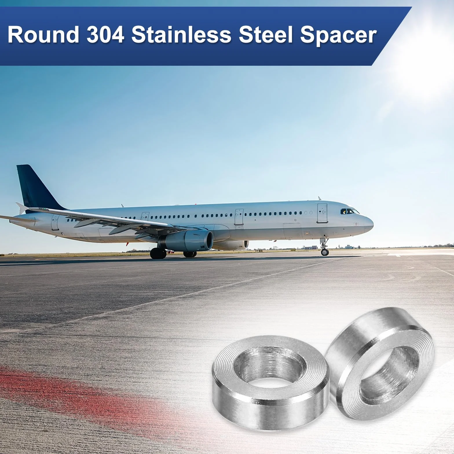 M METERXITY 8 elementów dystansowych ze stali nierdzewnej M6 304, wewnętrzna średnica 6 mm x zewnętrzna średnica 12 mm x długość 4 mm, metalowa tuleja dystansowa, gładkie wykończenie, okrągły element