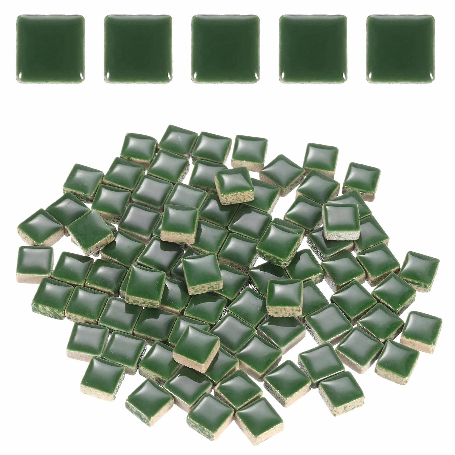 QUARKZMAN Kwadratowe płytki mozaikowe, 100 g, kolorowe płytki ceramiczne do majsterkowania, hurtowe do dekoracji domu, rzemiosła artystycznego, projektów DIY, 1 x 1 cm, cyjan niebieski