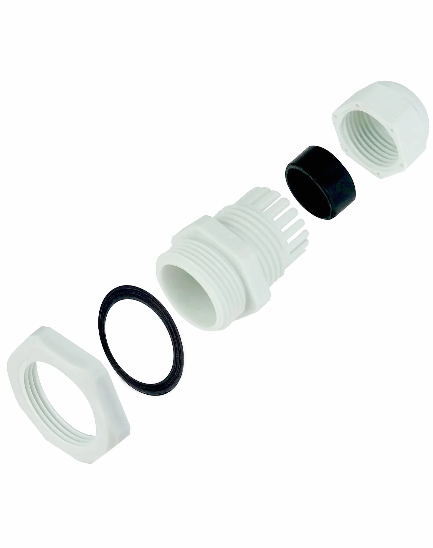 QWORK® 32 szt. Dławnice kablowe, wodoodporny plastikowy dławik kablowy, M12, M16, M20, M25