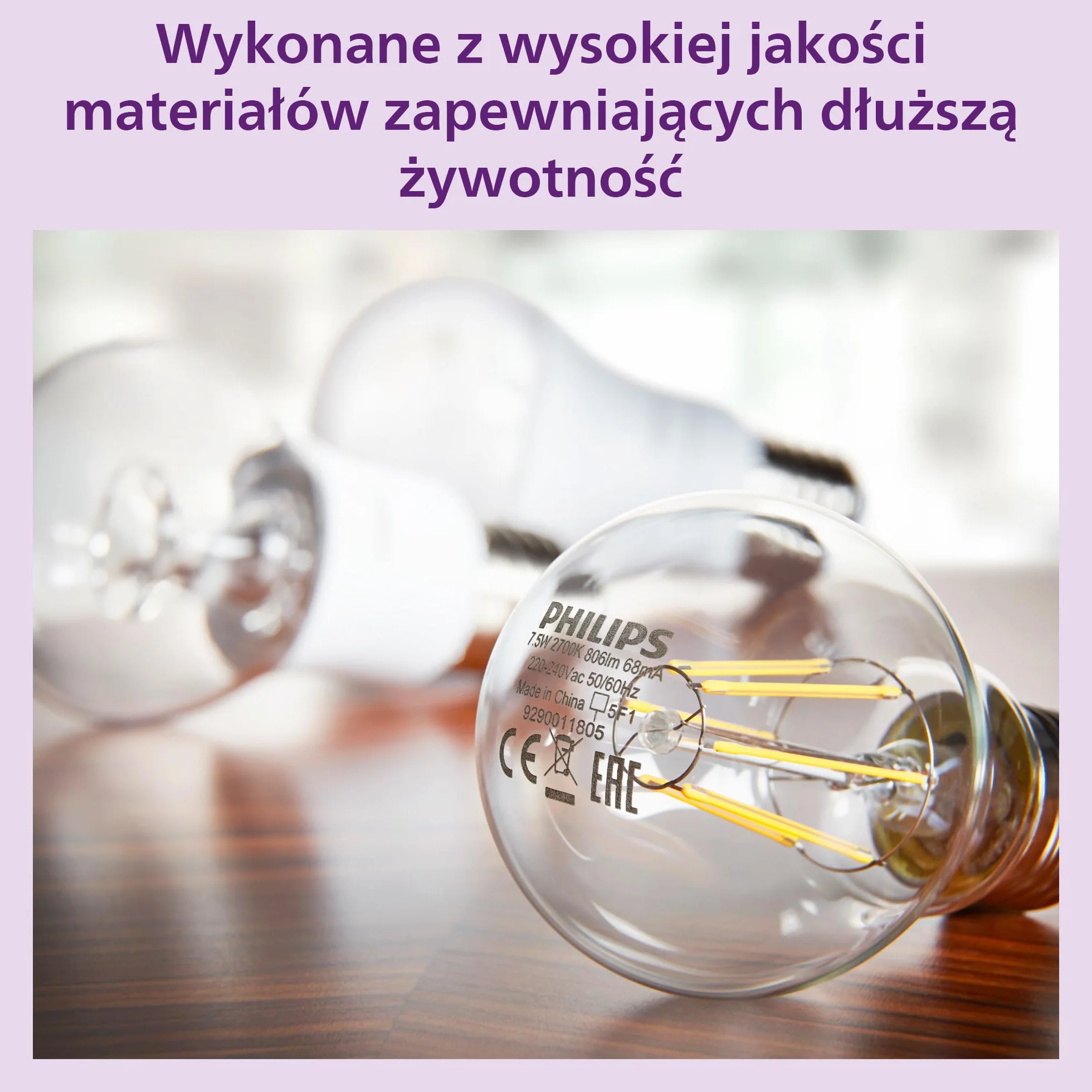 Philips Classic A60 Żarówka LED, 60 W, Clear, E27 Socket, Ciepła Biel 2700 K, 3 sztuki