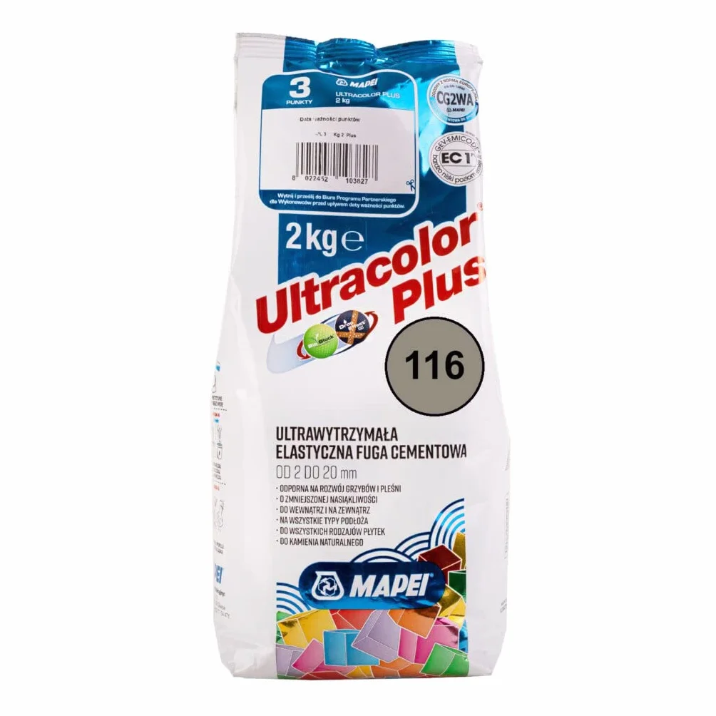 Fuga cementowa MAPEI ULTRACOLOR PLUS 2kg 116 szałwiowy szary