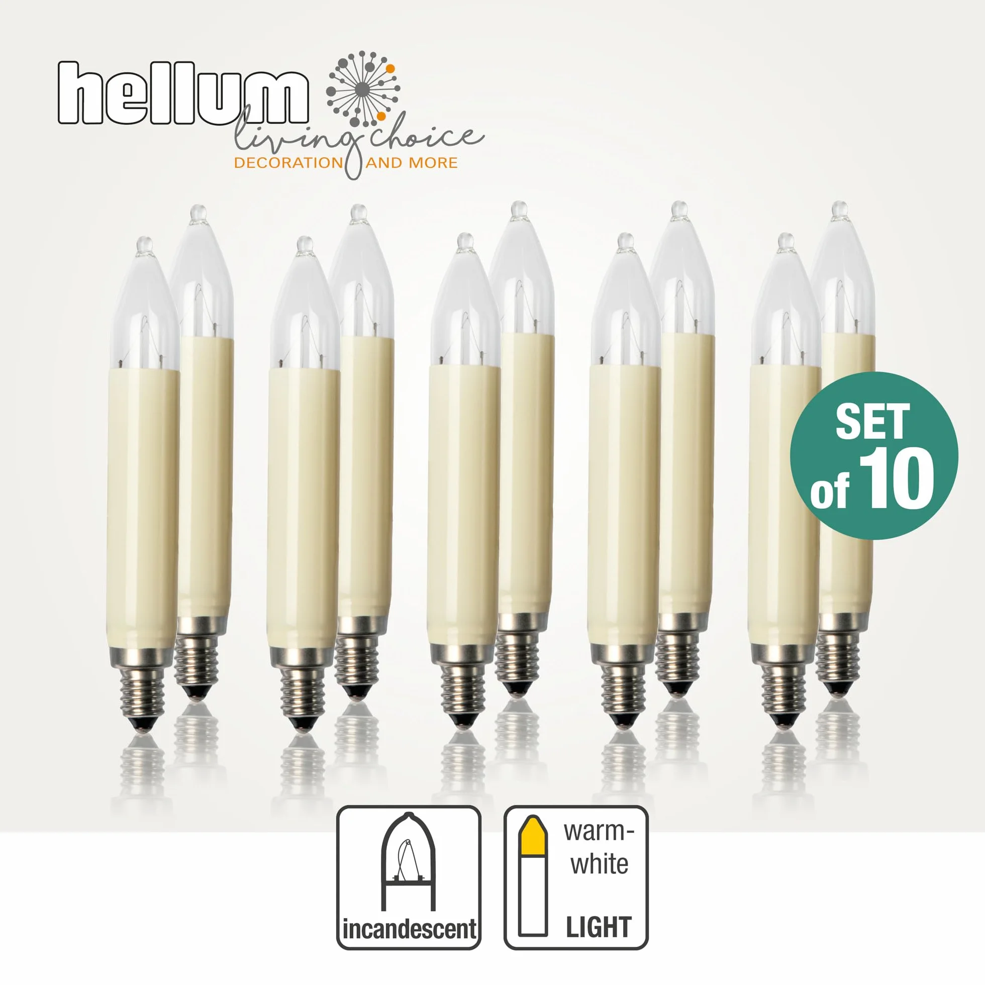 Hellum 901016 Świece Zamienne do Łuku Świetlnego 8V 3W 10 Sztuk